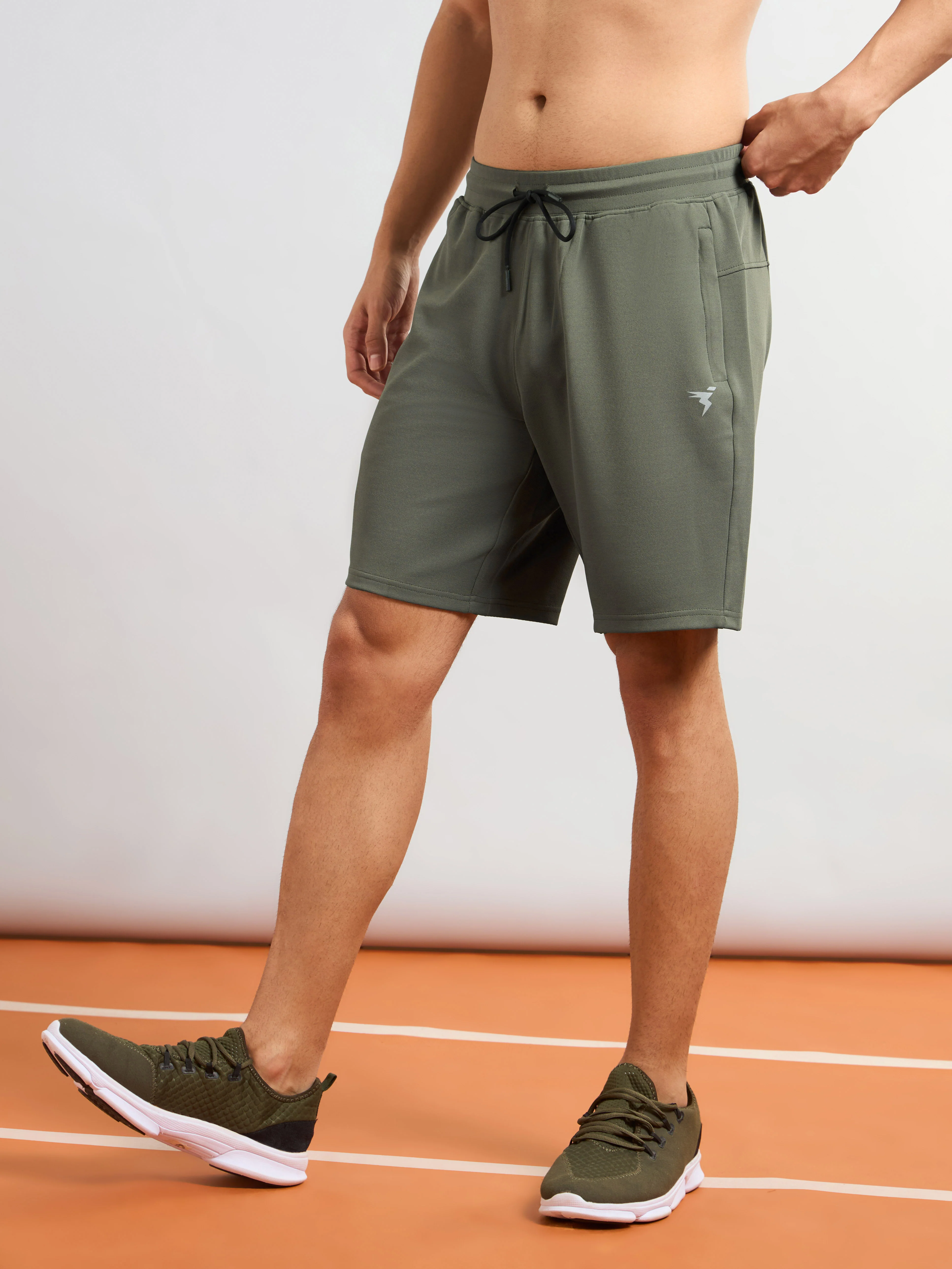 Men Solid Slim Fit Sports Shorts with TS FLEXI - Image 4