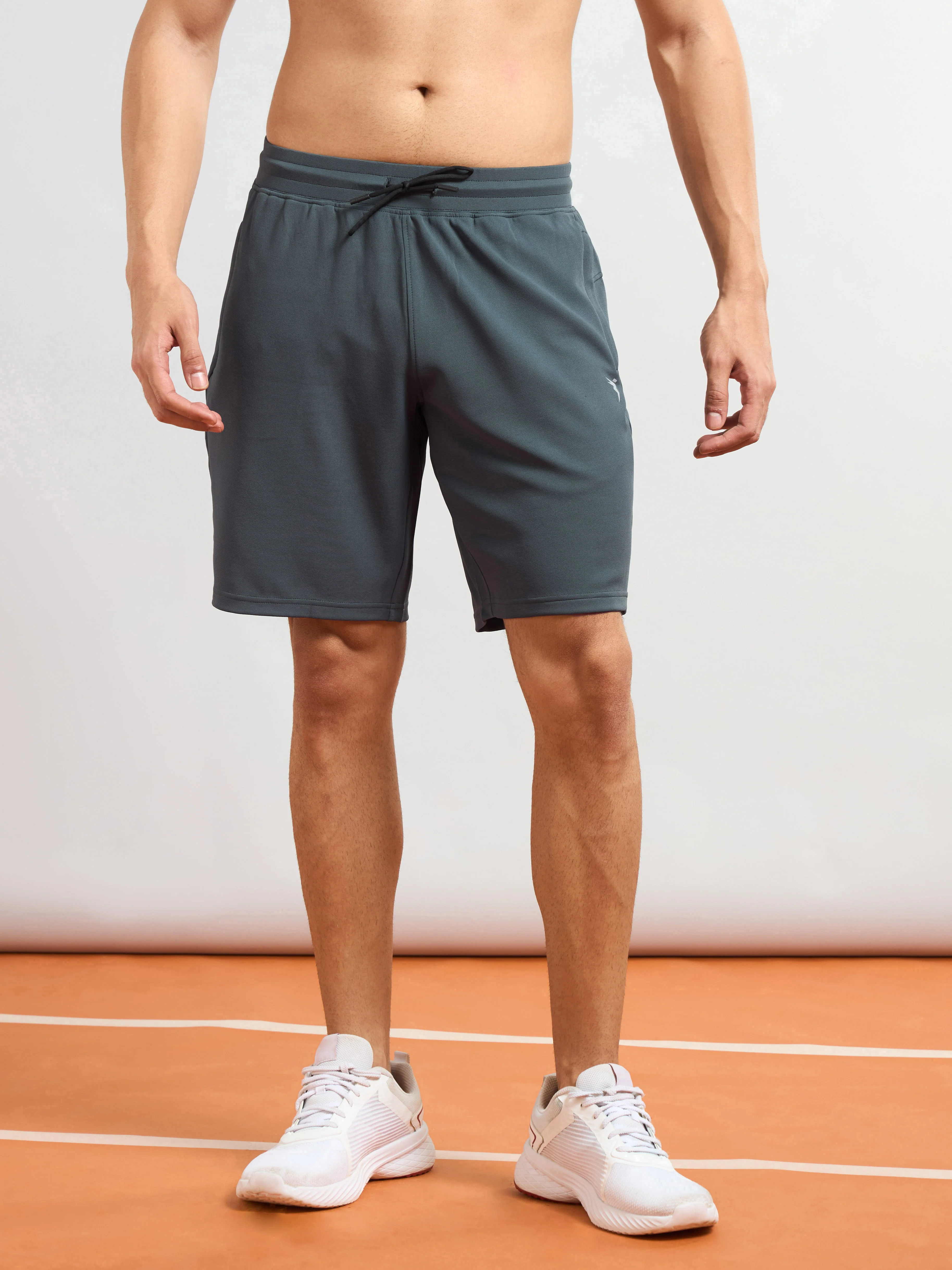 Men Solid Slim Fit Sports Shorts with TS FLEXI - Image 2