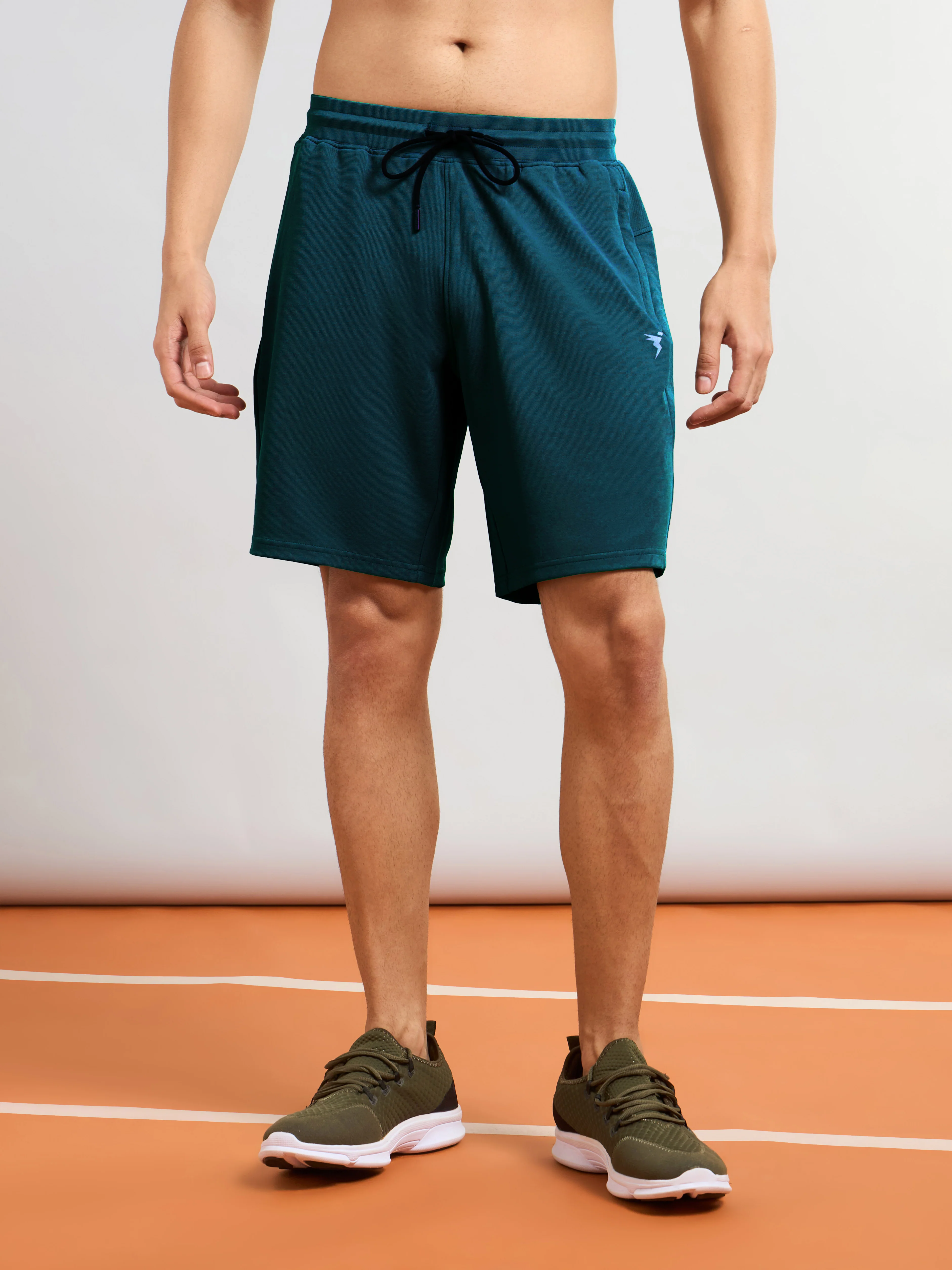 Men Solid Slim Fit Sports Shorts with TS FLEXI - Image 2