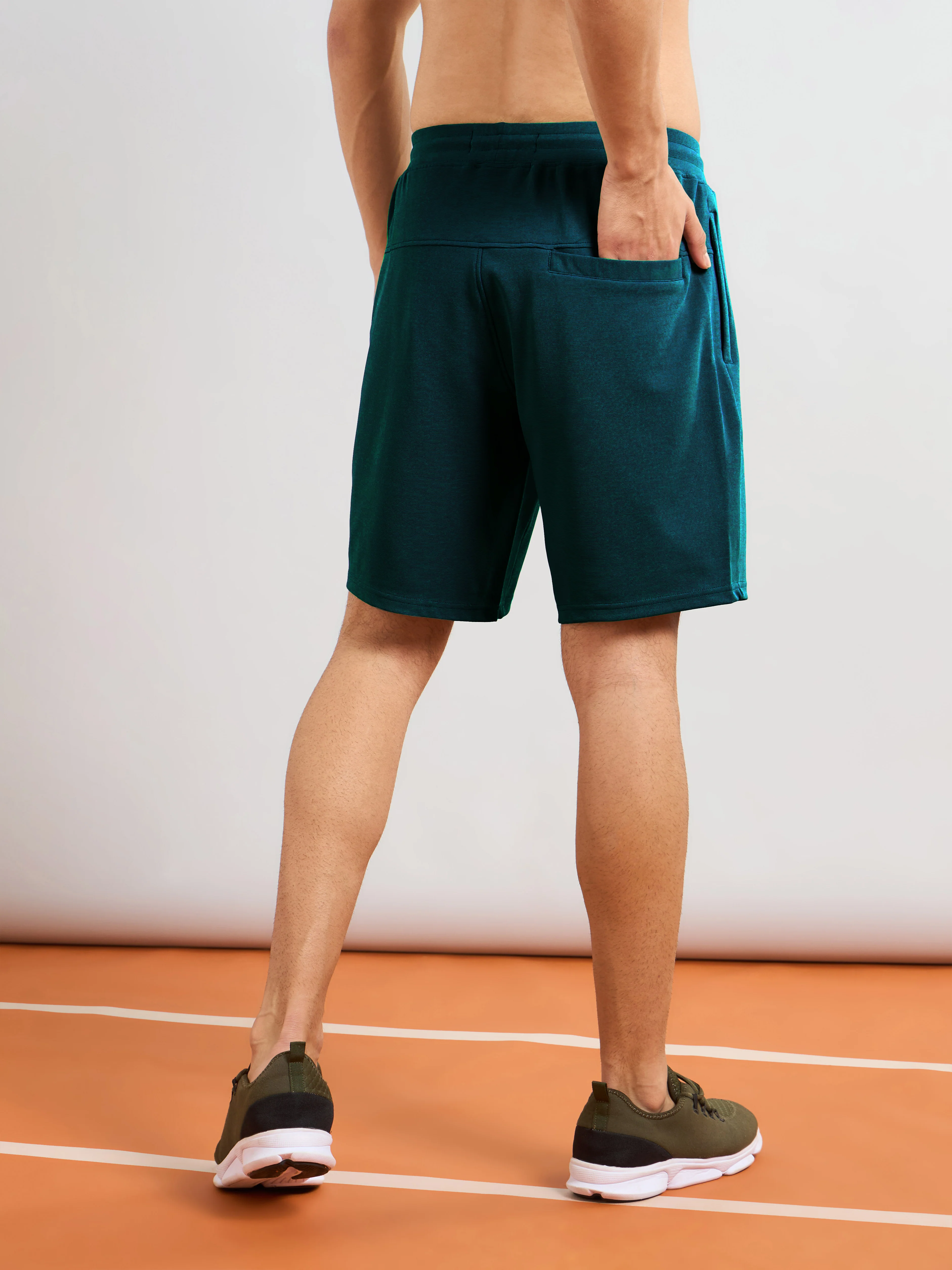 Men Solid Slim Fit Sports Shorts with TS FLEXI - Image 3