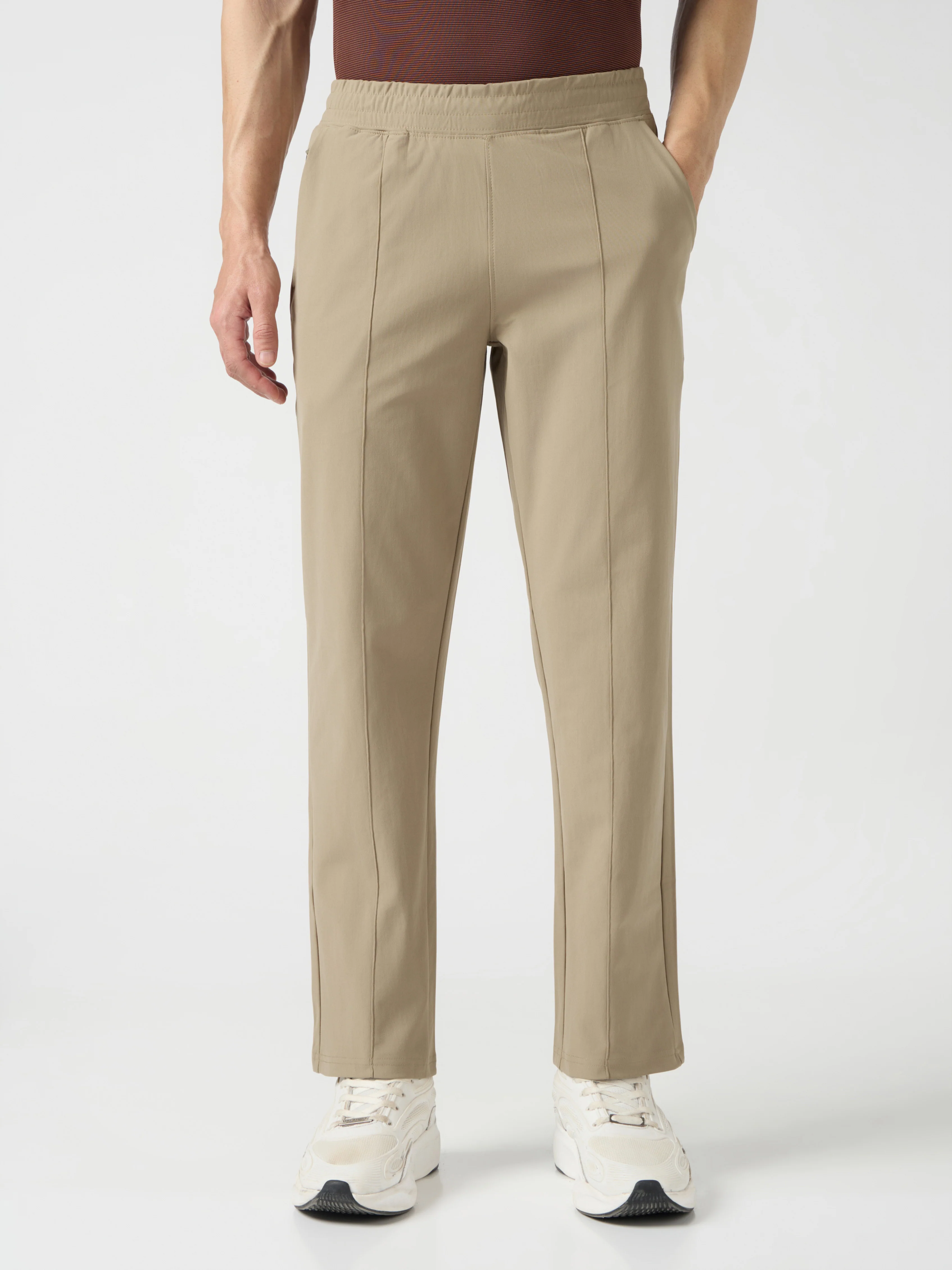 Men Solid Slim Fit Sports Trackpants with DURACOOL+ - Image 2