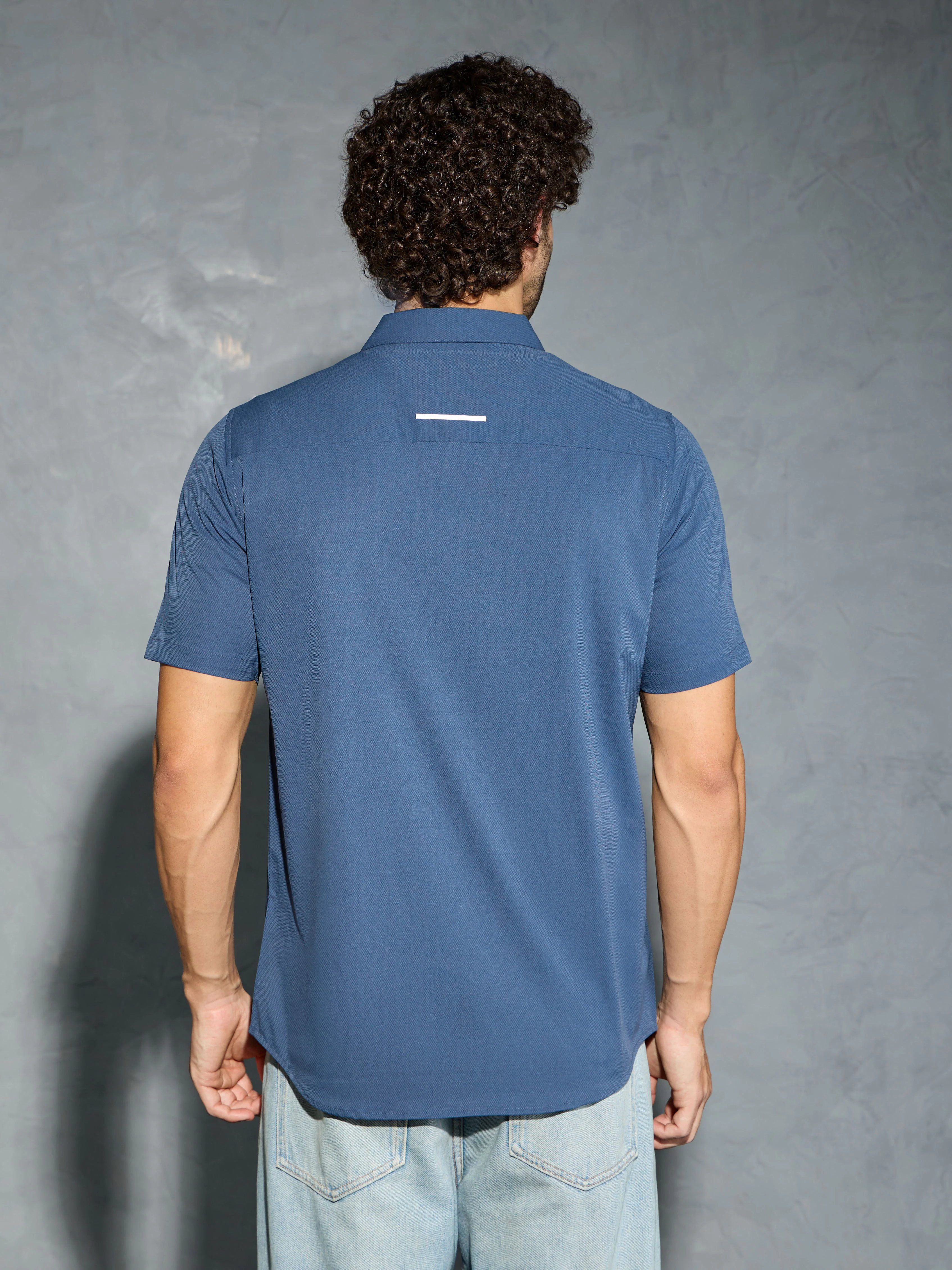 Men Solid Slim Fit Spread Collar Shirt with TS LYTRA - Image 3