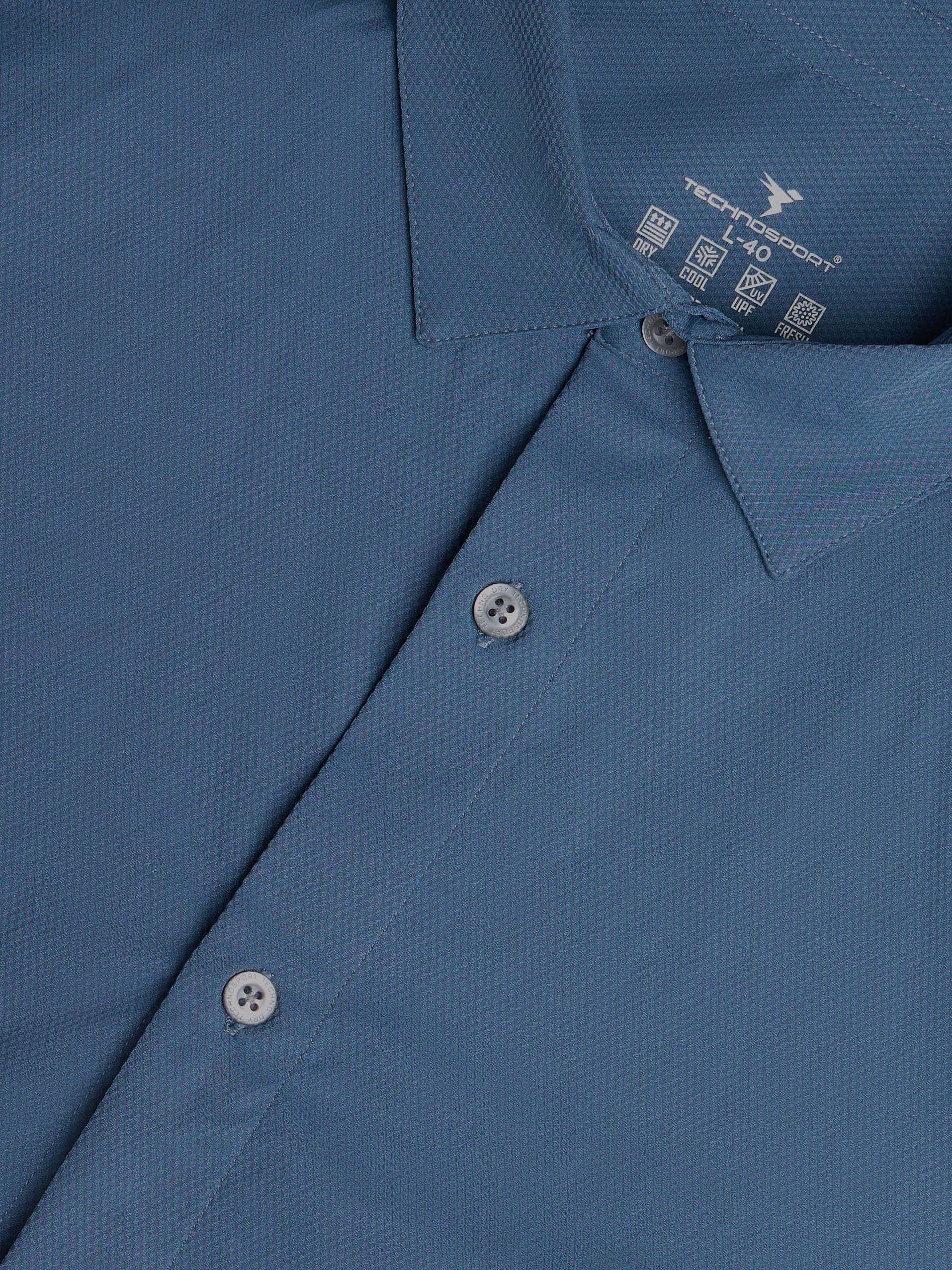 Men Solid Slim Fit Spread Collar Shirt with TS LYTRA - Image 7