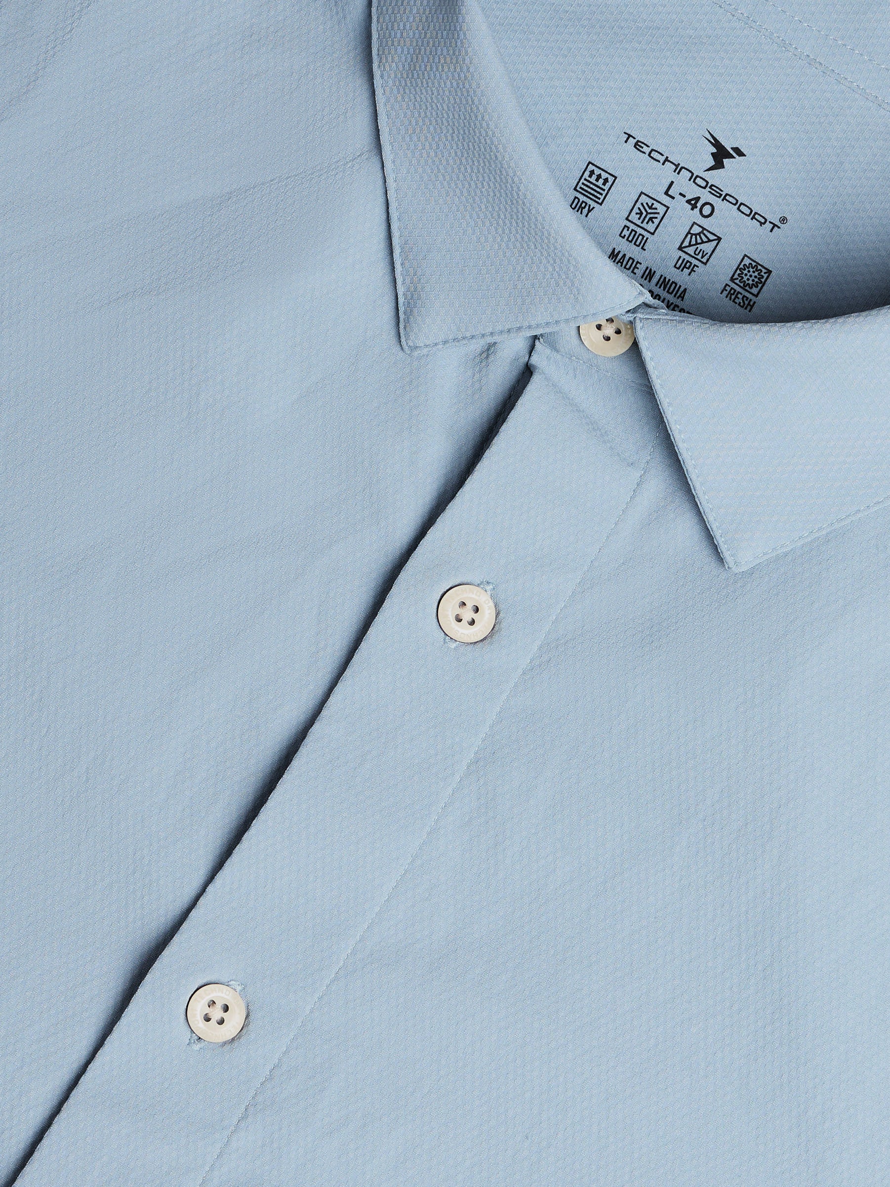 Men Solid Slim Fit Spread Collar Shirt with TS LYTRA - Image 7