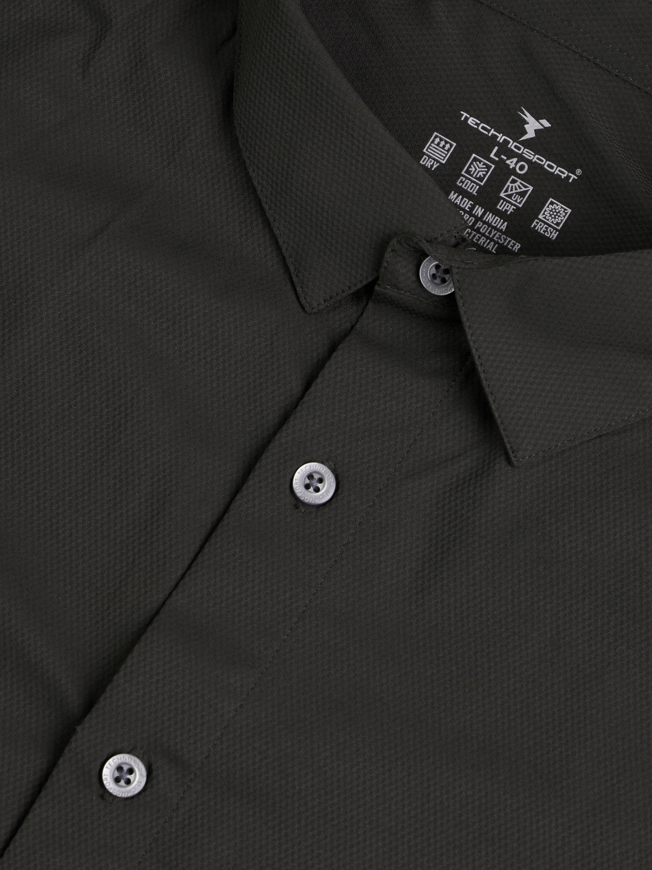 Men Solid Slim Fit Spread Collar Shirt with TS LYTRA - Image 7