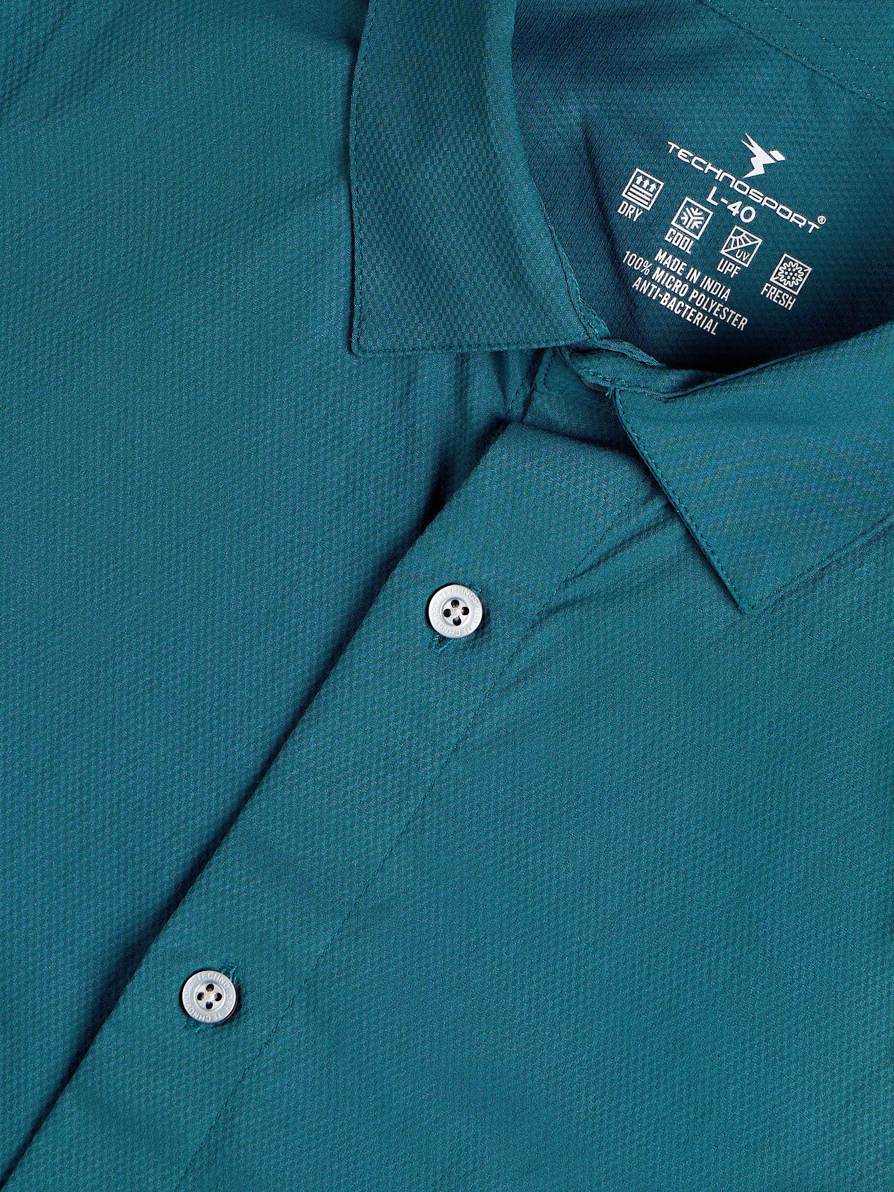 Men Solid Slim Fit Spread Collar Shirt with TS LYTRA - Image 8