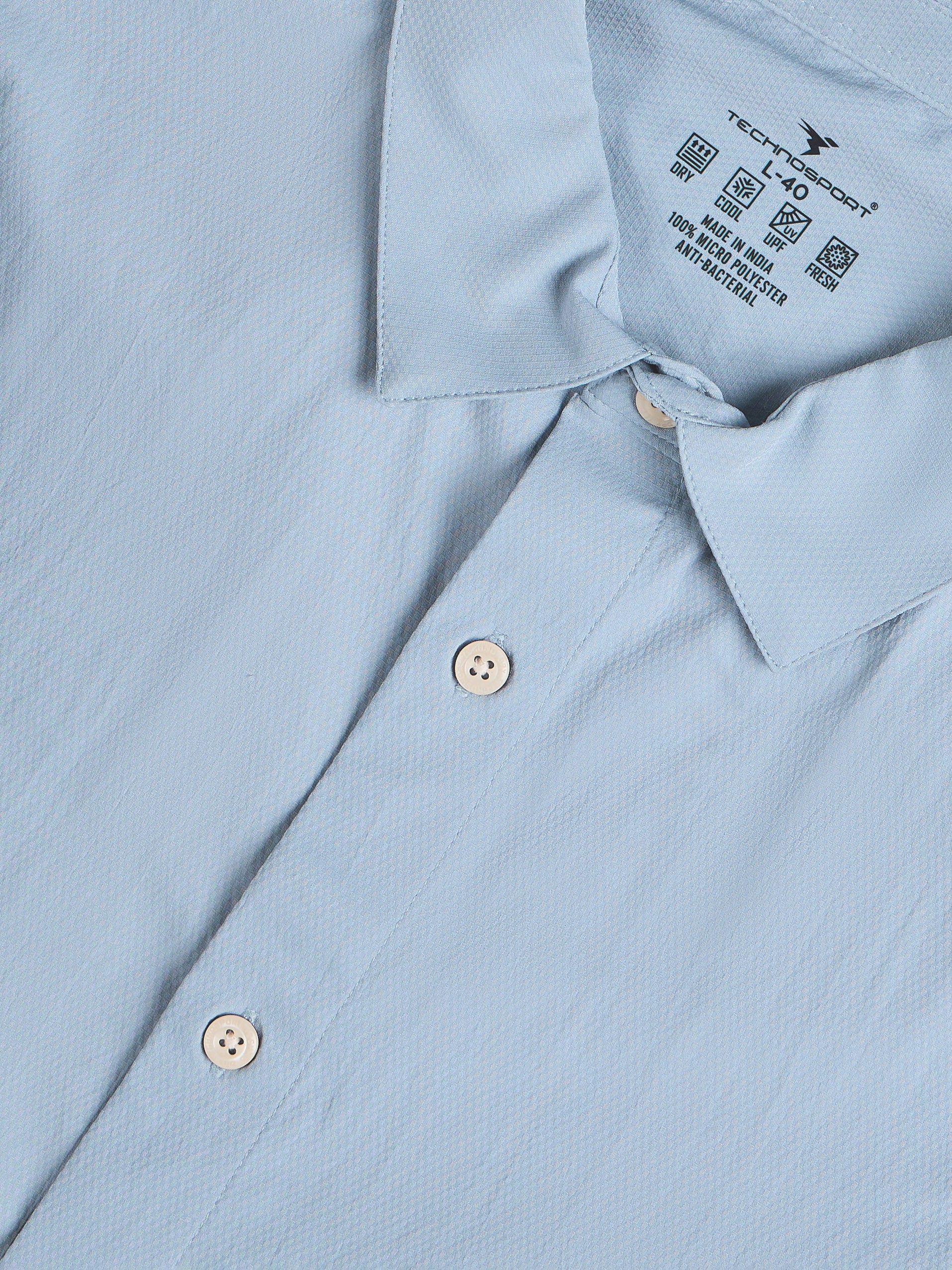 Men Solid Slim Fit Spread Collar Shirt with TS LYTRA - Image 8