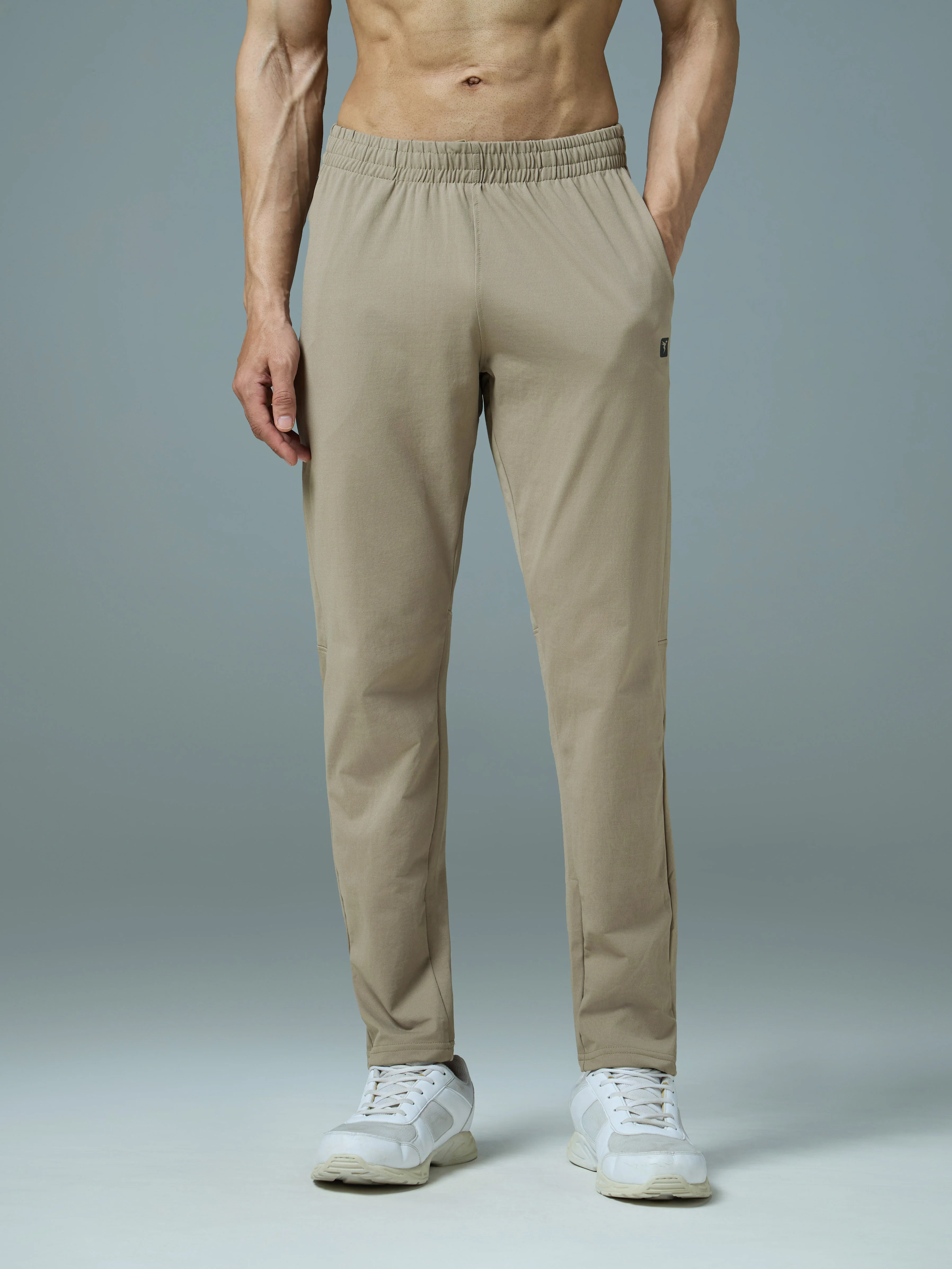 Men Solid Slim Fit Trackpants with 4 Way Crispy - Image 2