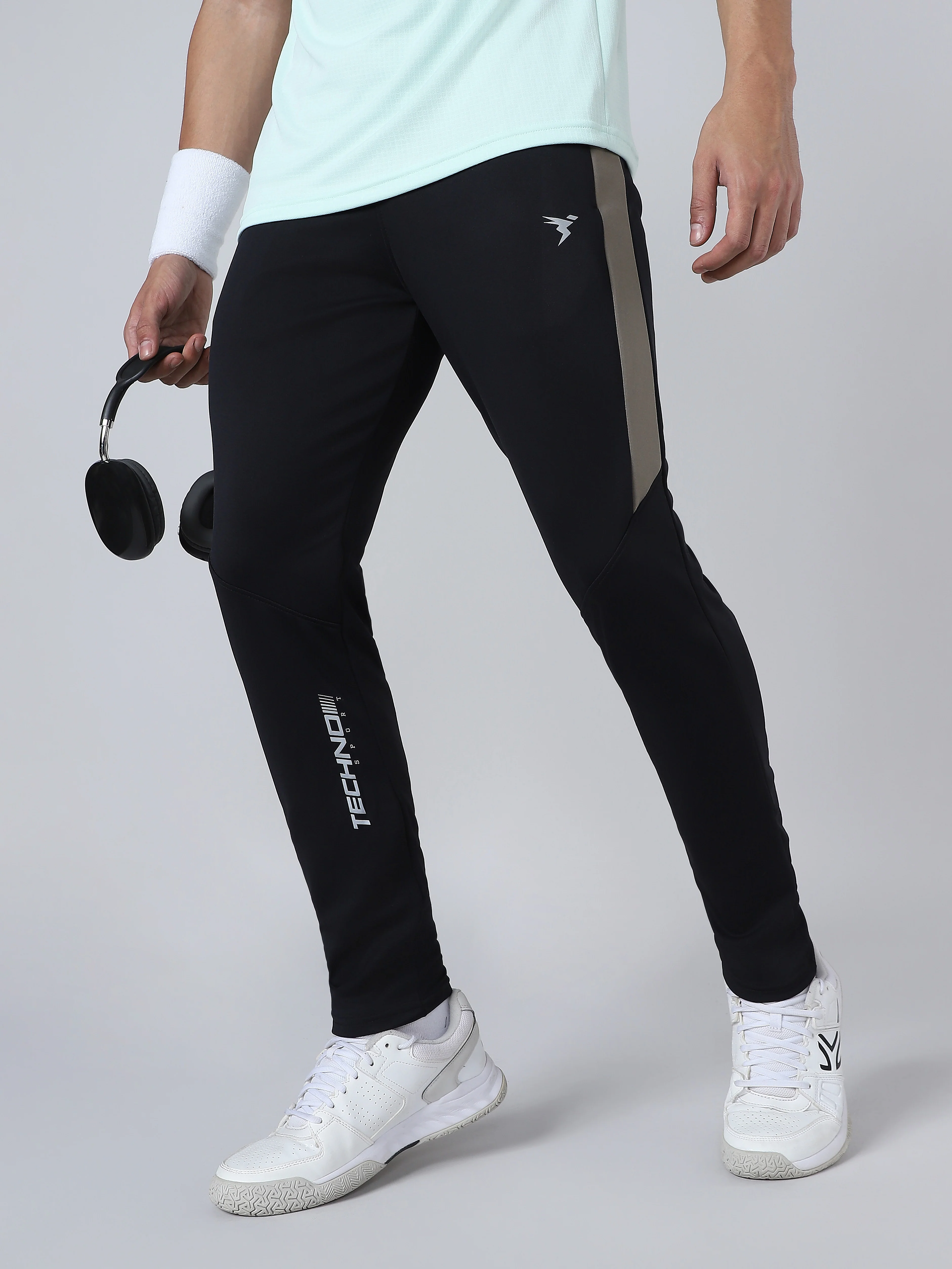 Men Solid Slim Fit Trackpants with TECHNO DRY - Image 4