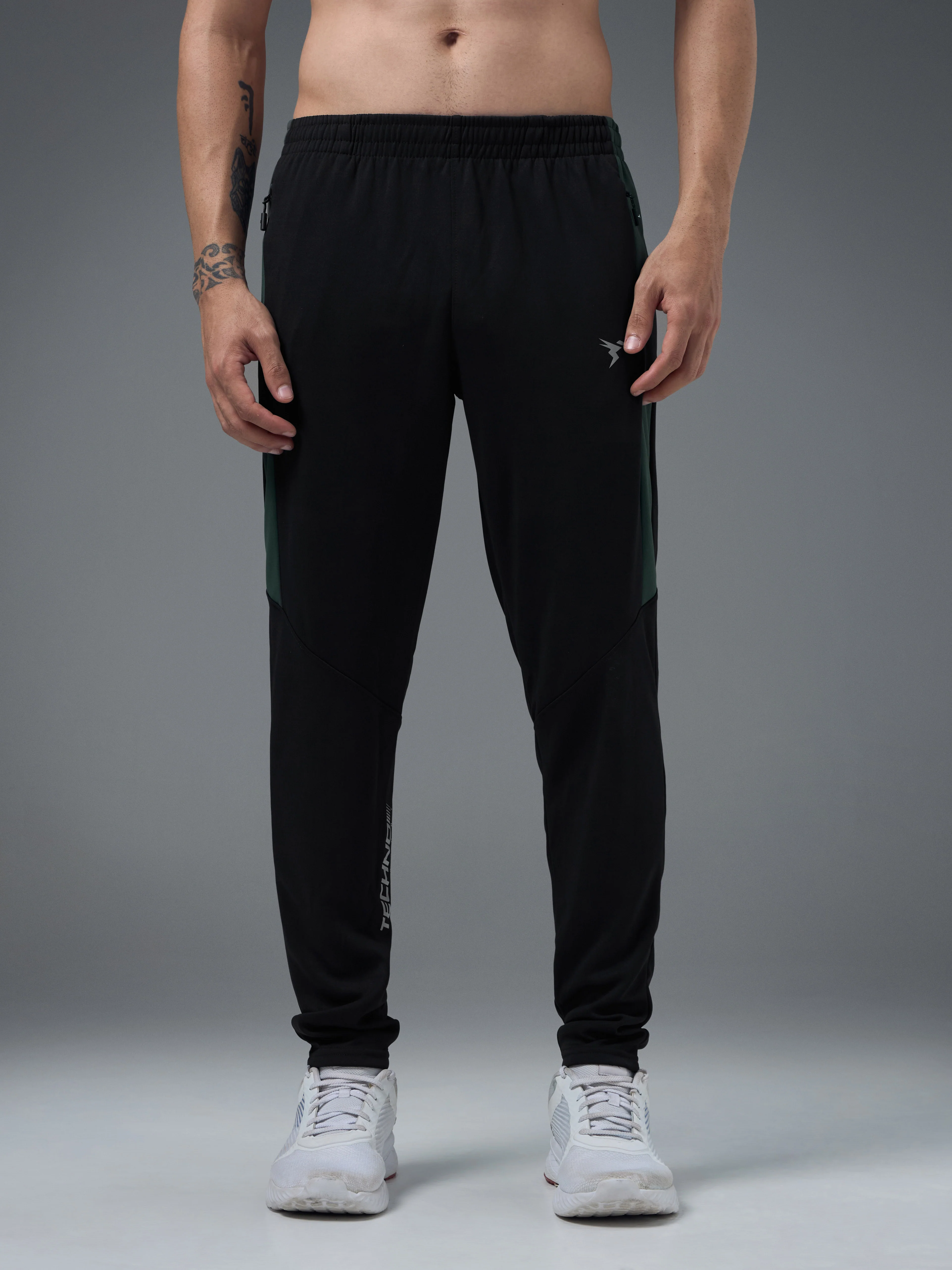 Men Solid Slim Fit Trackpants with TECHNO DRY - Image 2