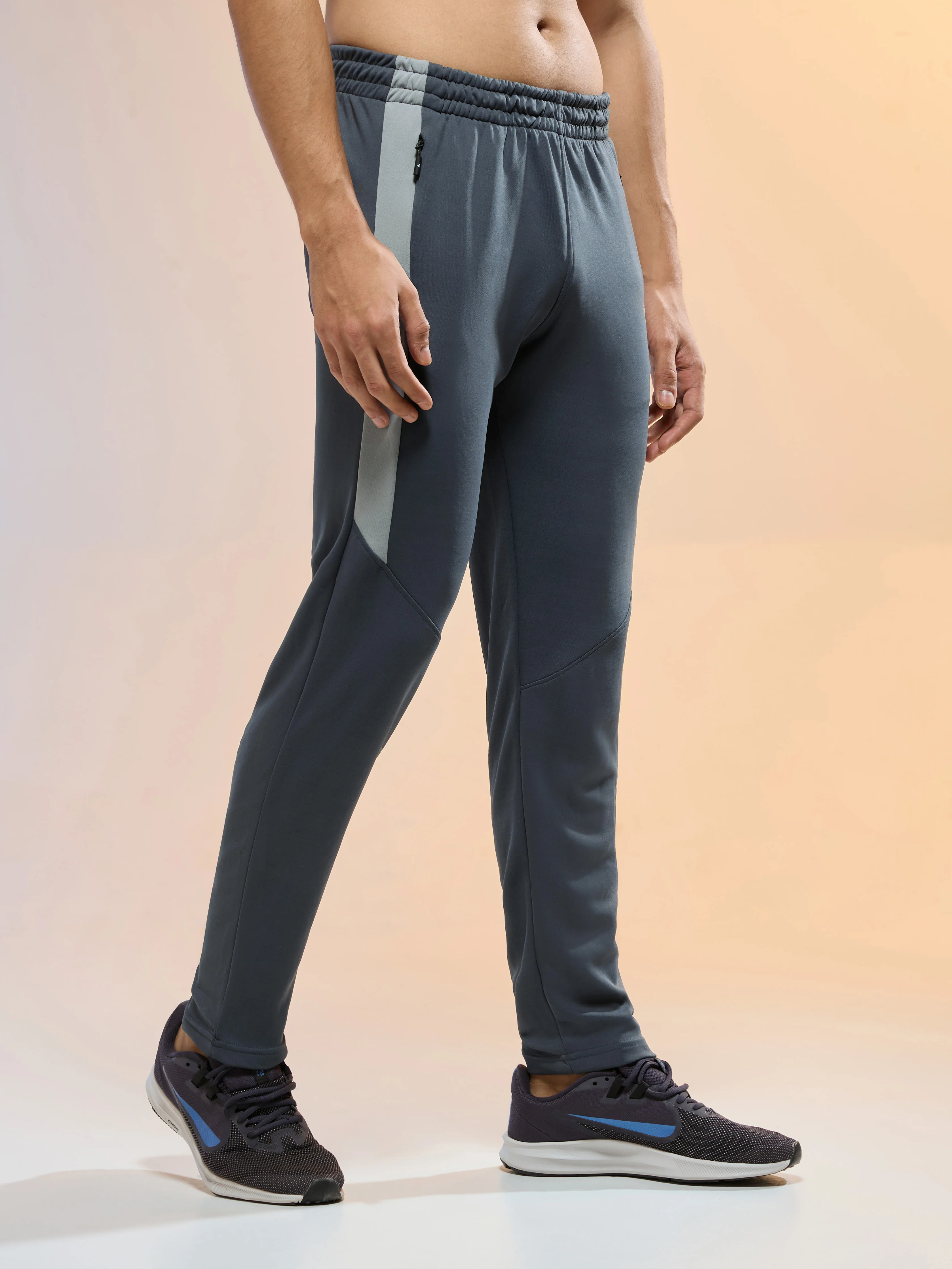 Men Solid Slim Fit Trackpants with TECHNO DRY - Image 3