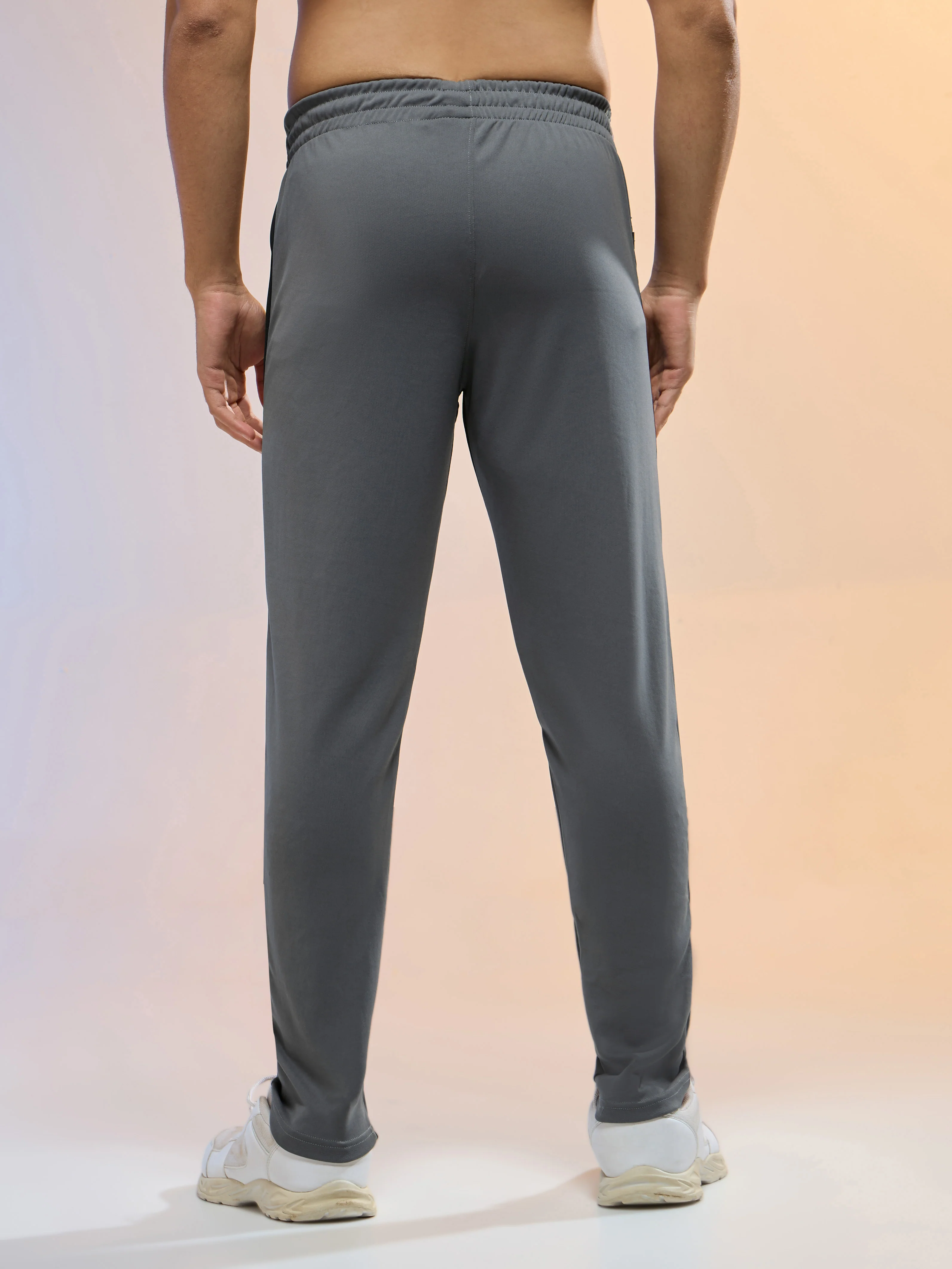 Men Solid Slim Fit Trackpants with TECHNO DRY - Image 3