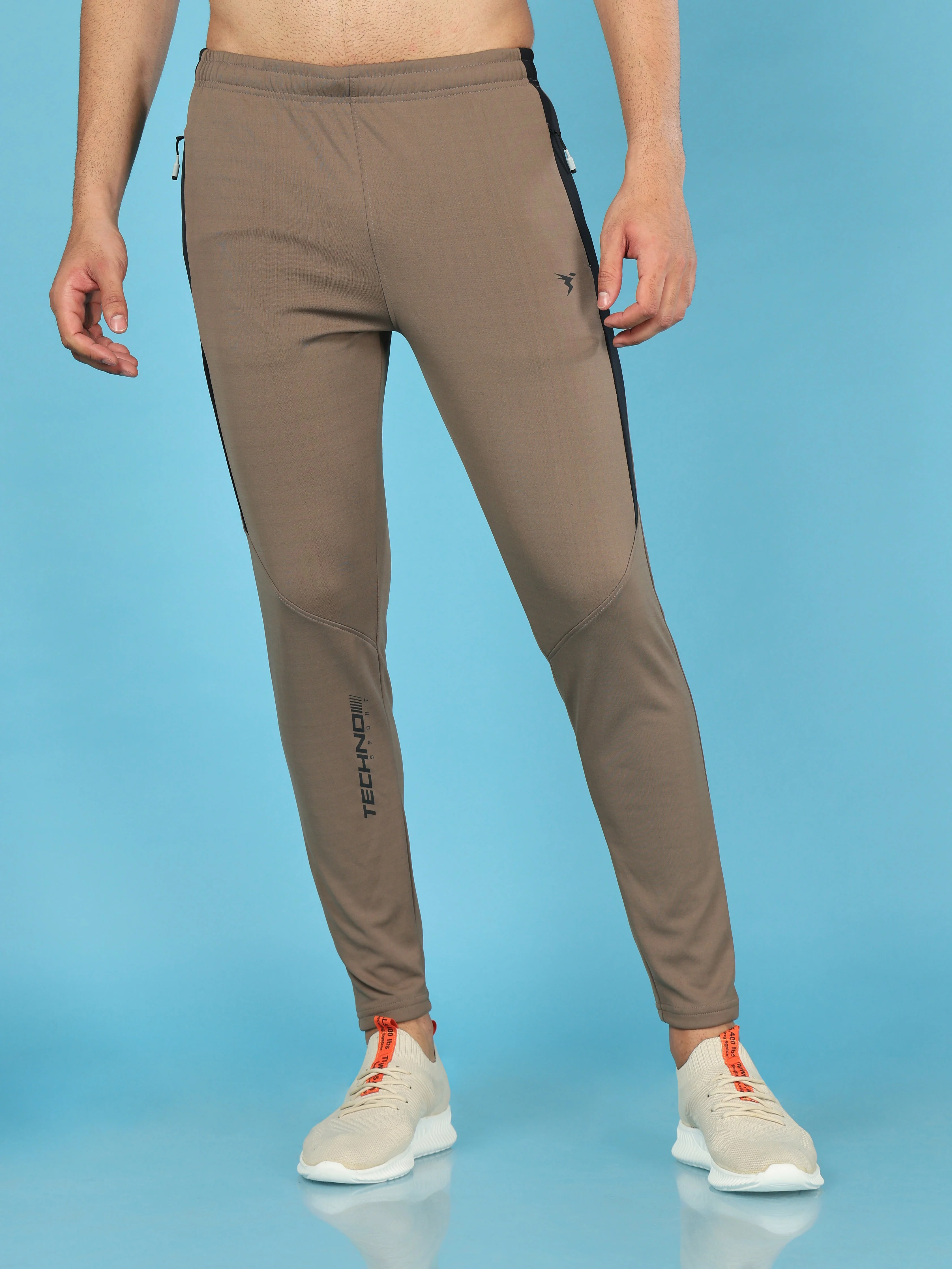 Men Solid Slim Fit Trackpants with TECHNO DRY - Image 2