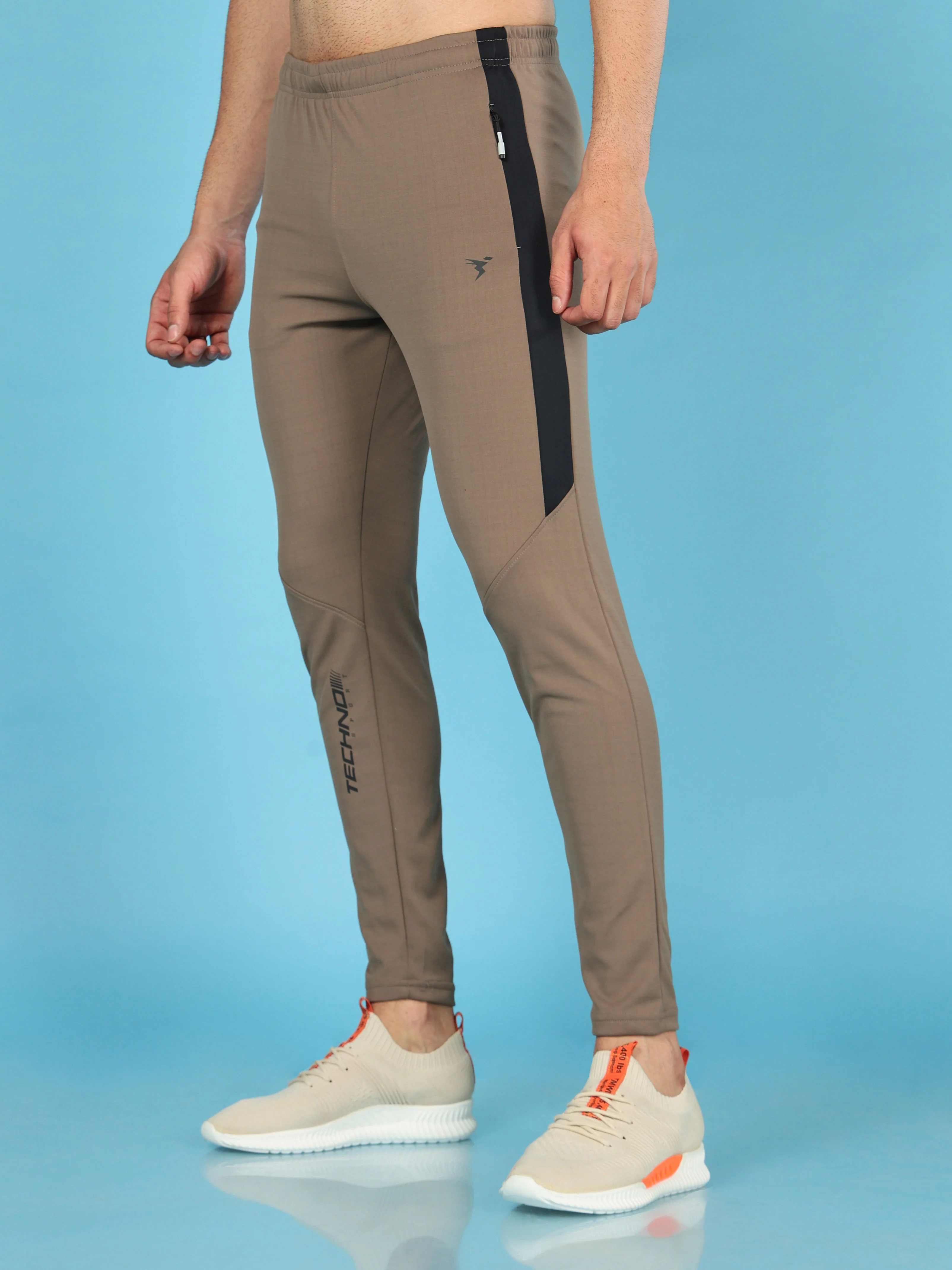 Men Solid Slim Fit Trackpants with TECHNO DRY - Image 4