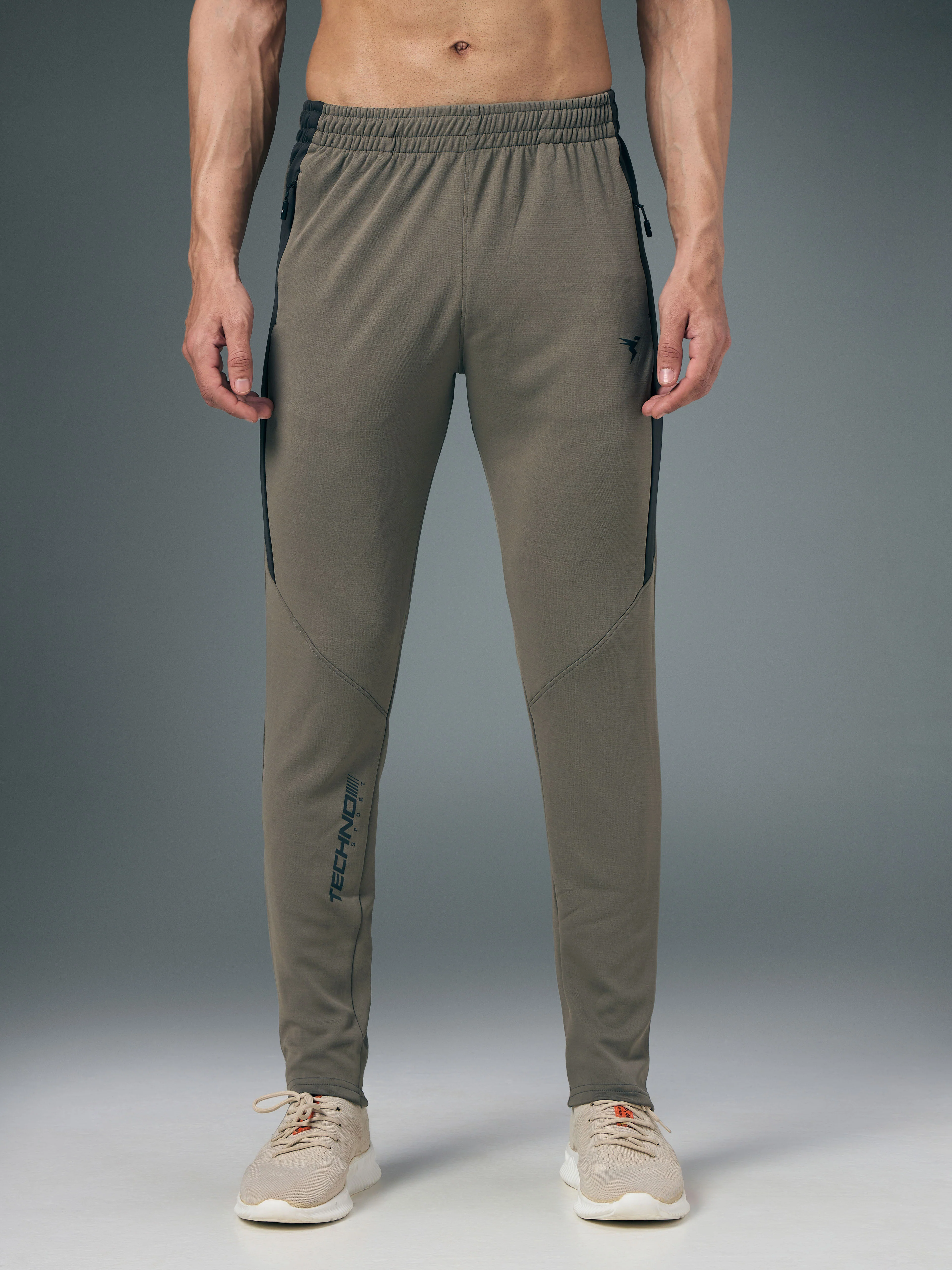 Men Solid Slim Fit Trackpants with TECHNO DRY - Image 2