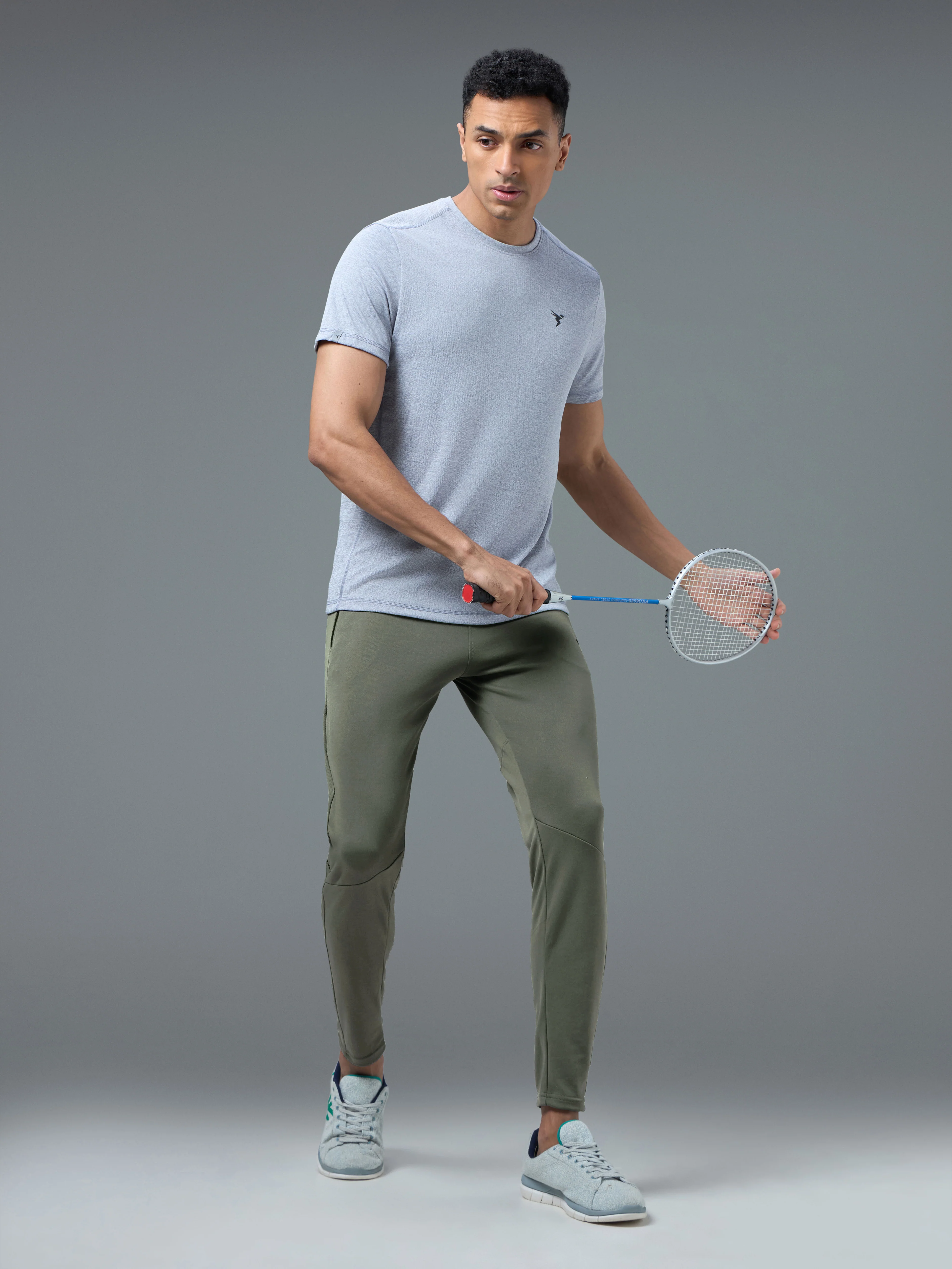 Men Solid Slim Fit Trackpants with TECHNO DRY - Image 3