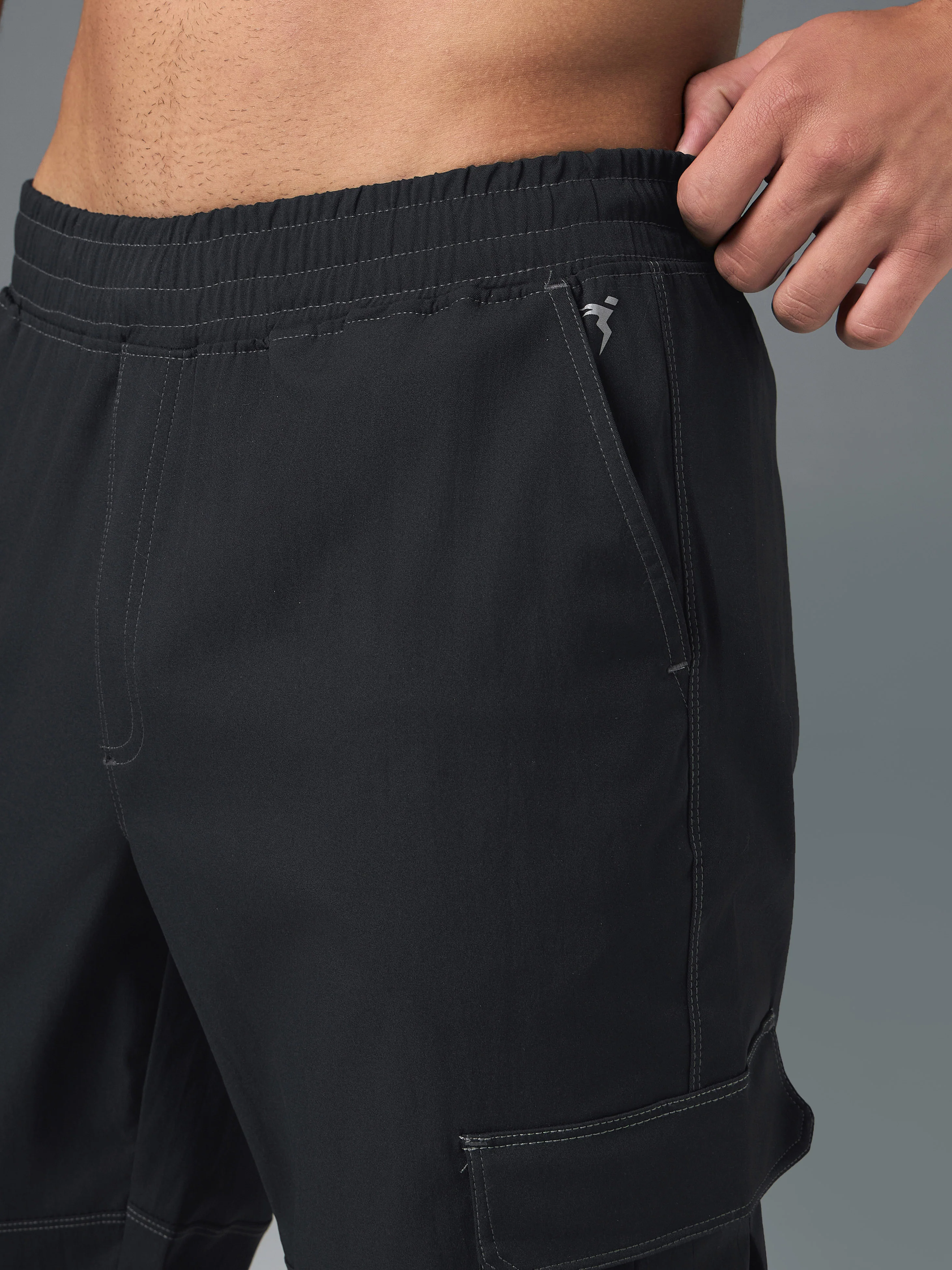 Men Solid Straight Fit Sports Cargo Trackpants with TS FLEXI - Image 5