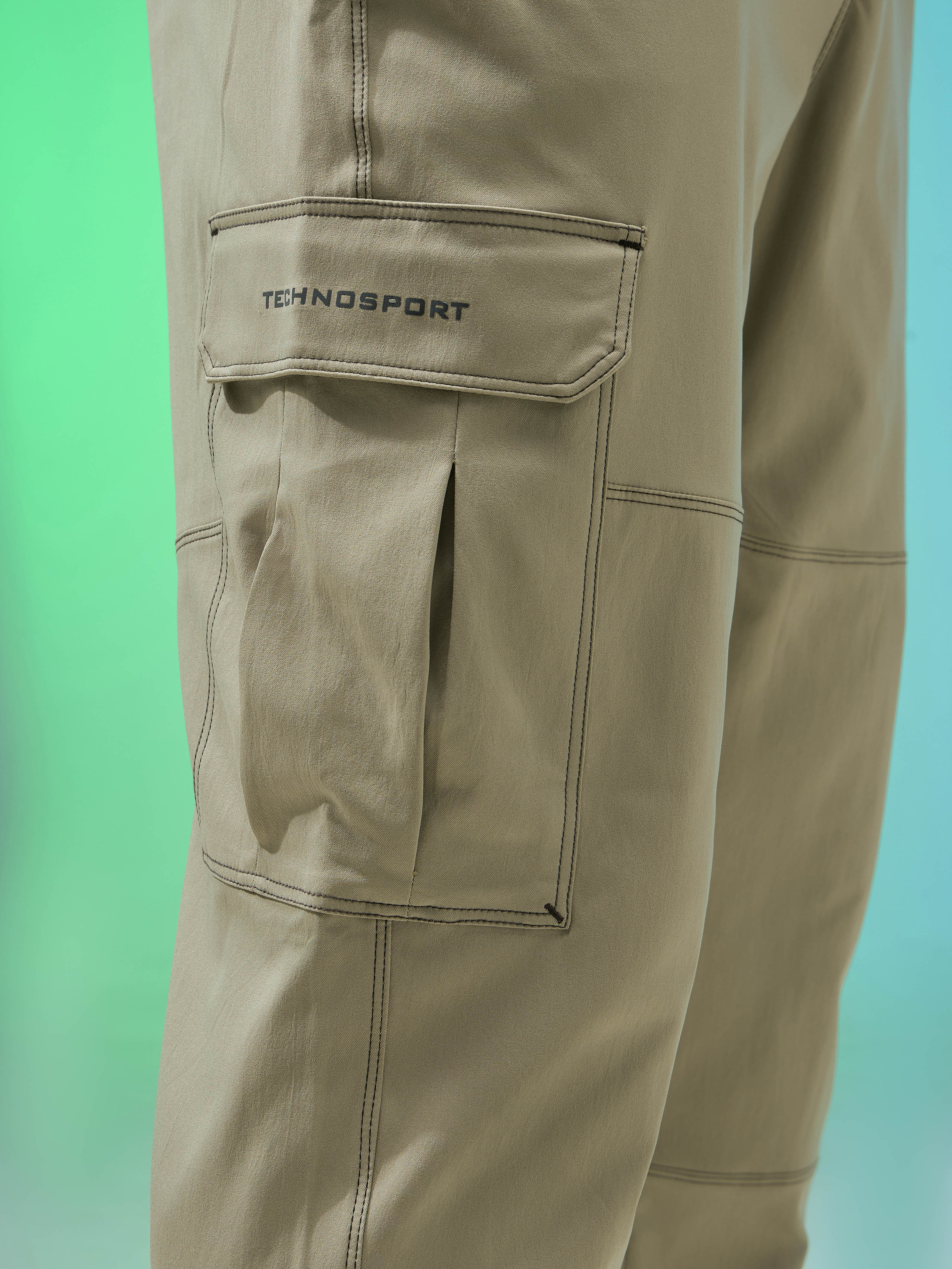 Men Solid Straight Fit Sports Cargo Trackpants with TS FLEXI - Image 7