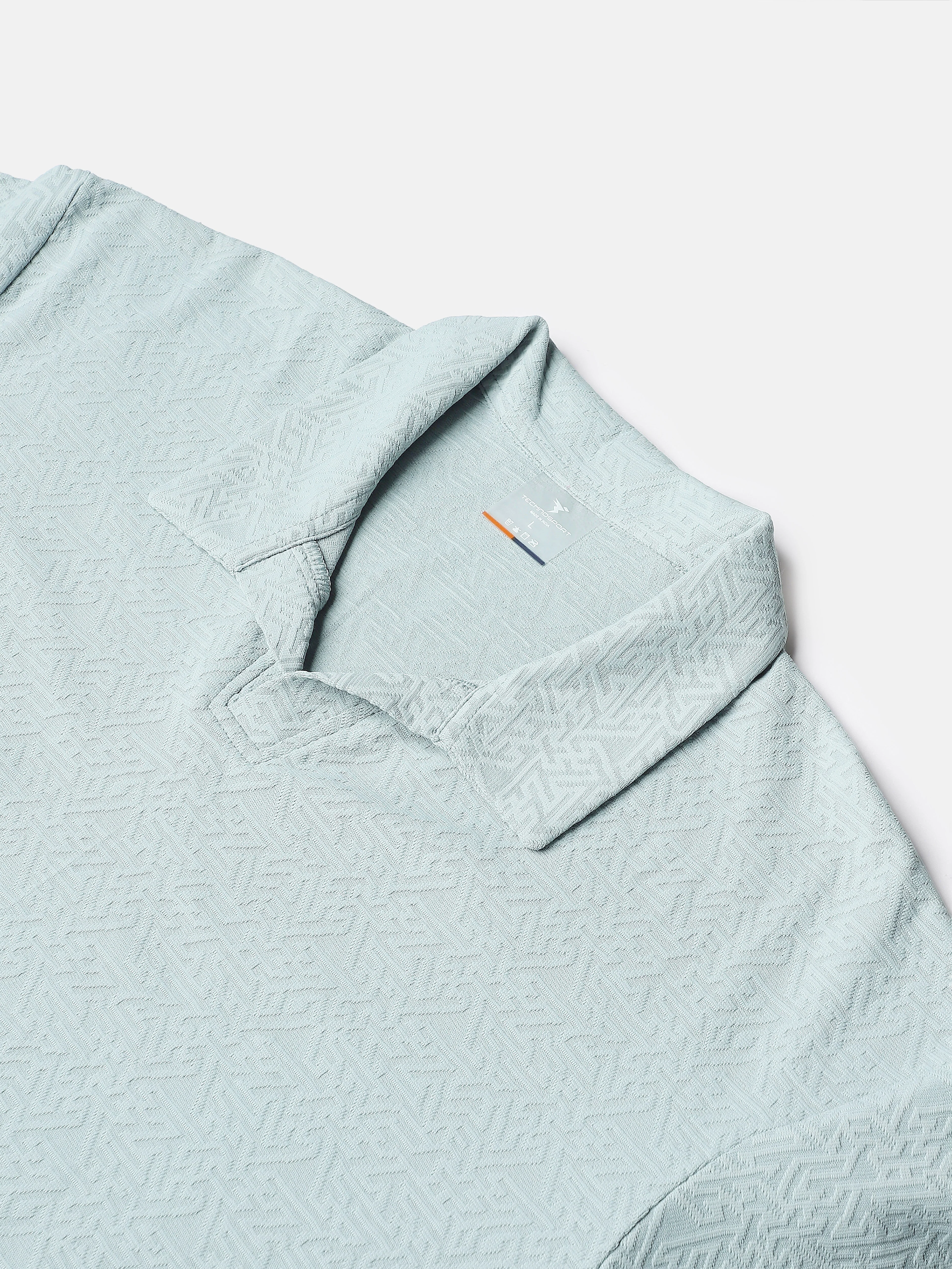 Men Textured Oversized Polo Sports T-shirt with COTFLEX - Image 8
