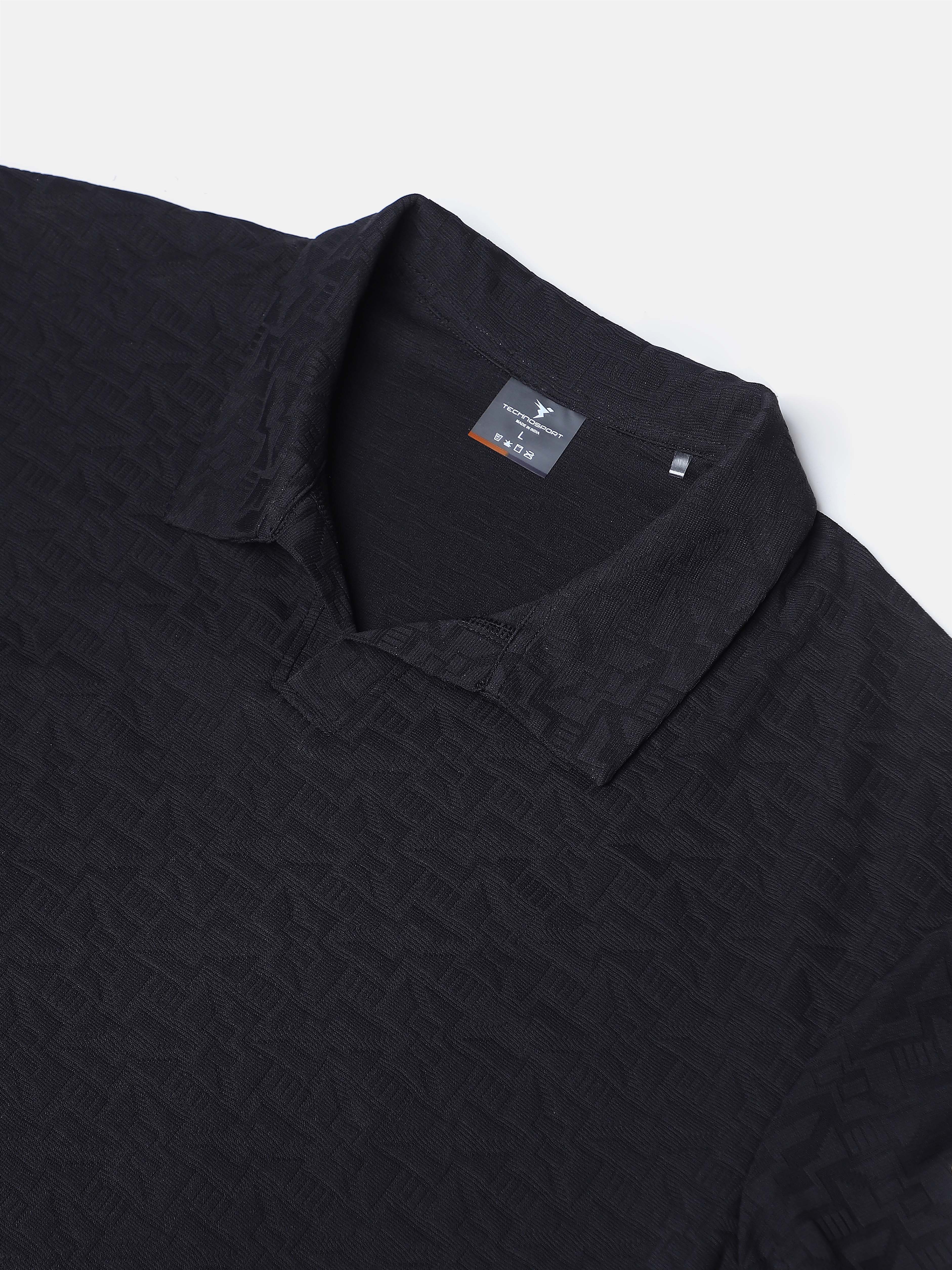Men Textured Oversized Polo Sports T-shirt with COTFLEX - Image 8