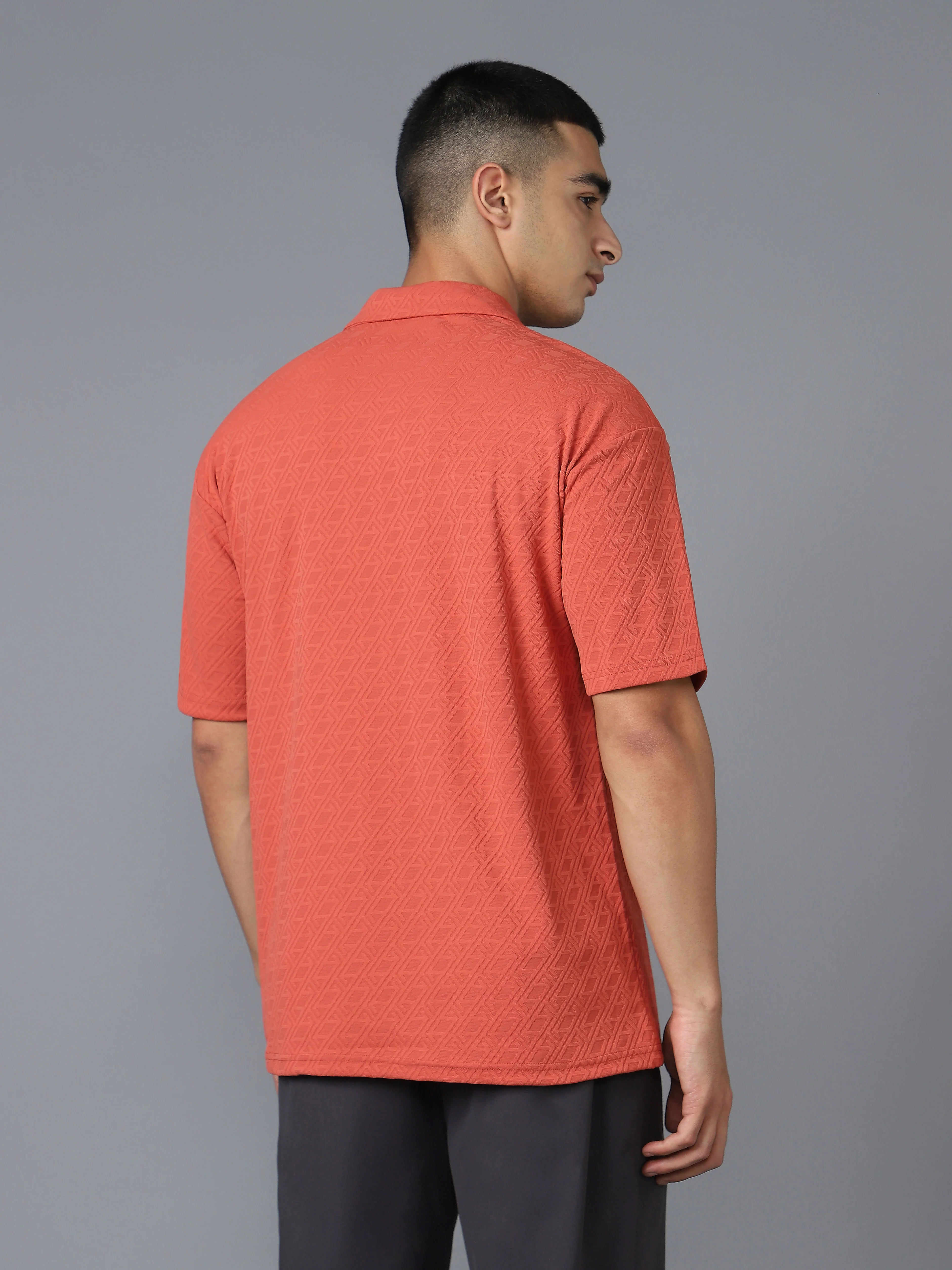 Men Textured Oversized Polo Sports T-shirt with COTFLEX - Image 2