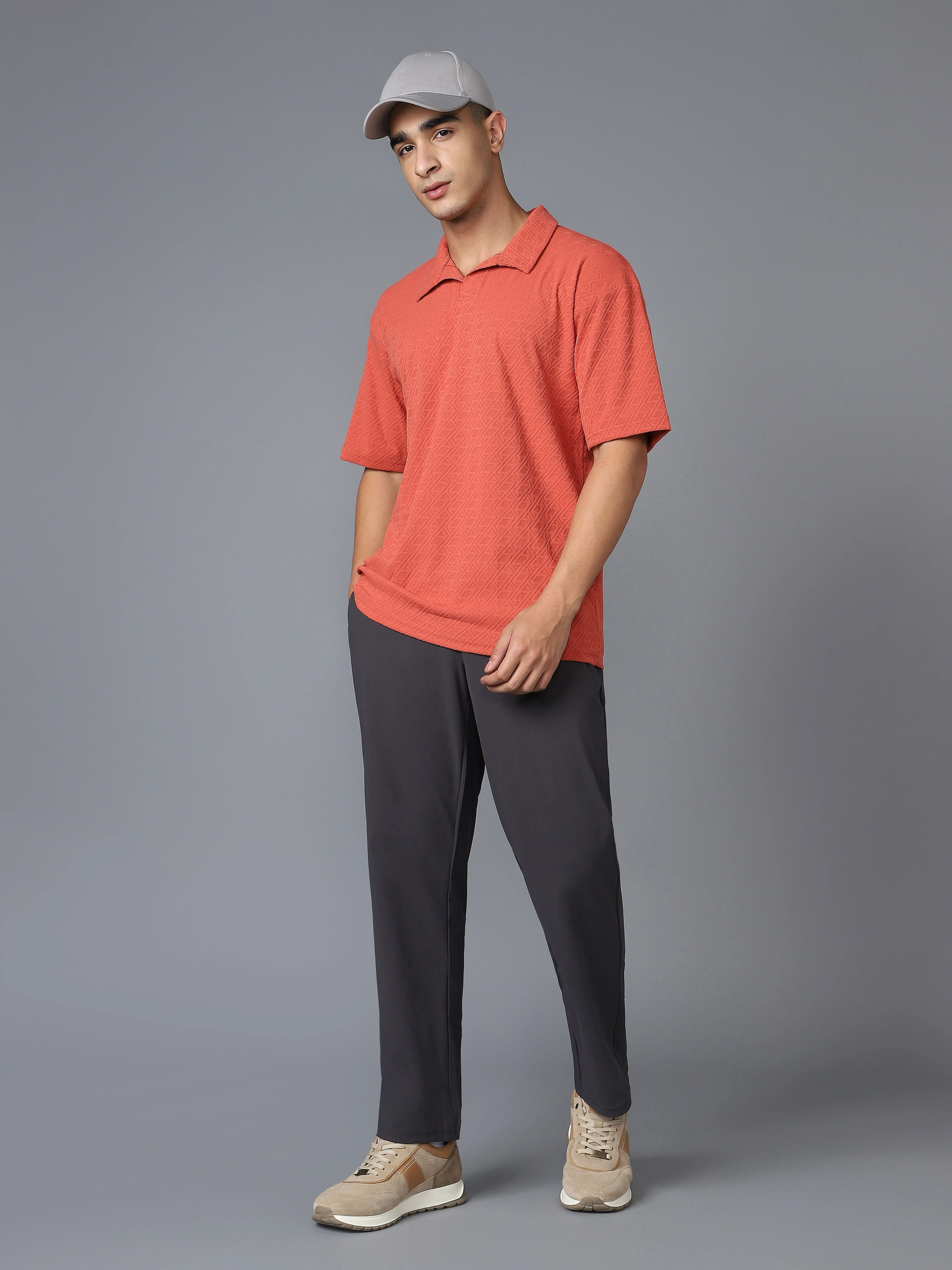 Men Textured Oversized Polo Sports T-shirt with COTFLEX - Image 4