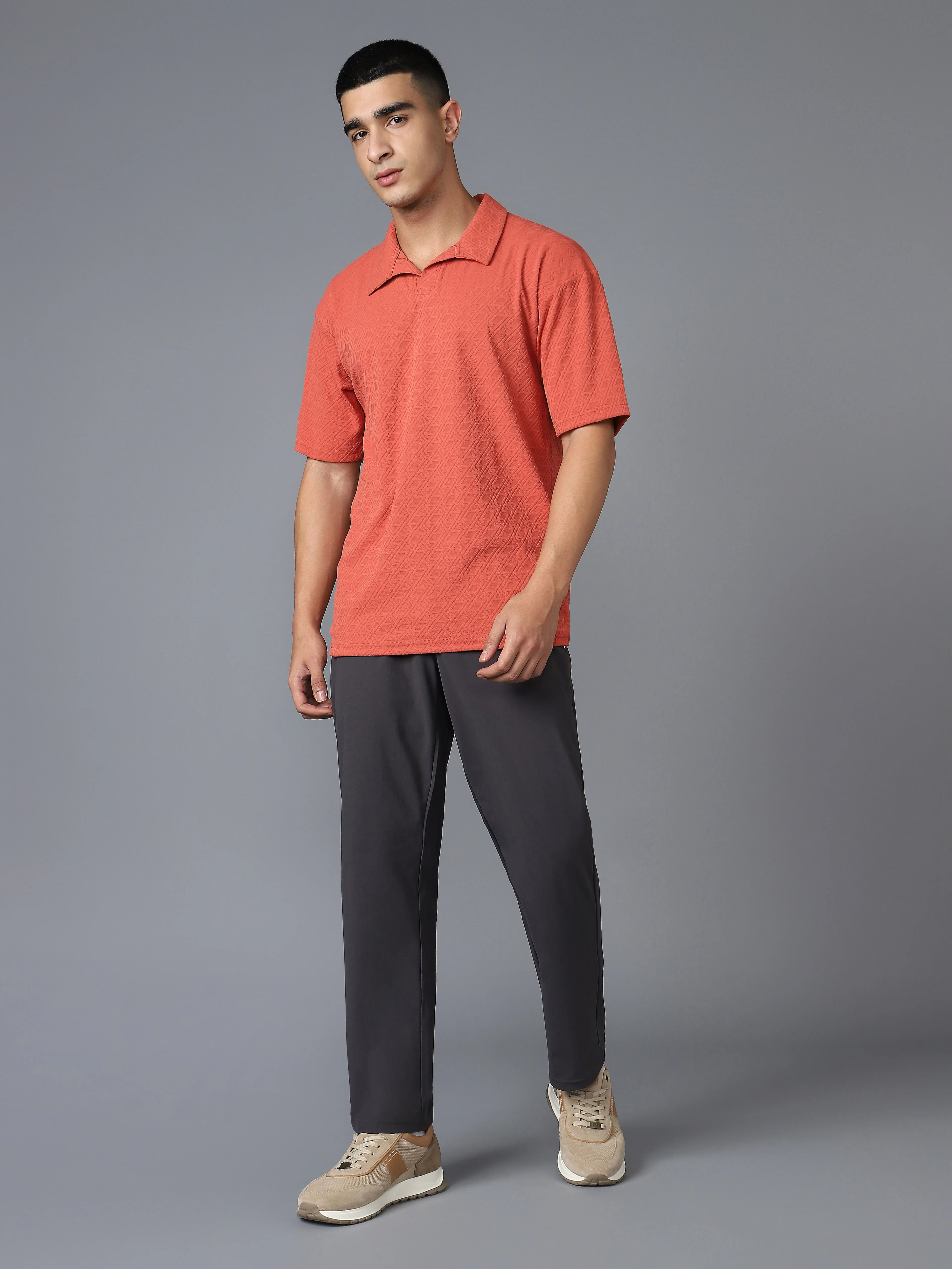 Men Textured Oversized Polo Sports T-shirt with COTFLEX - Image 6