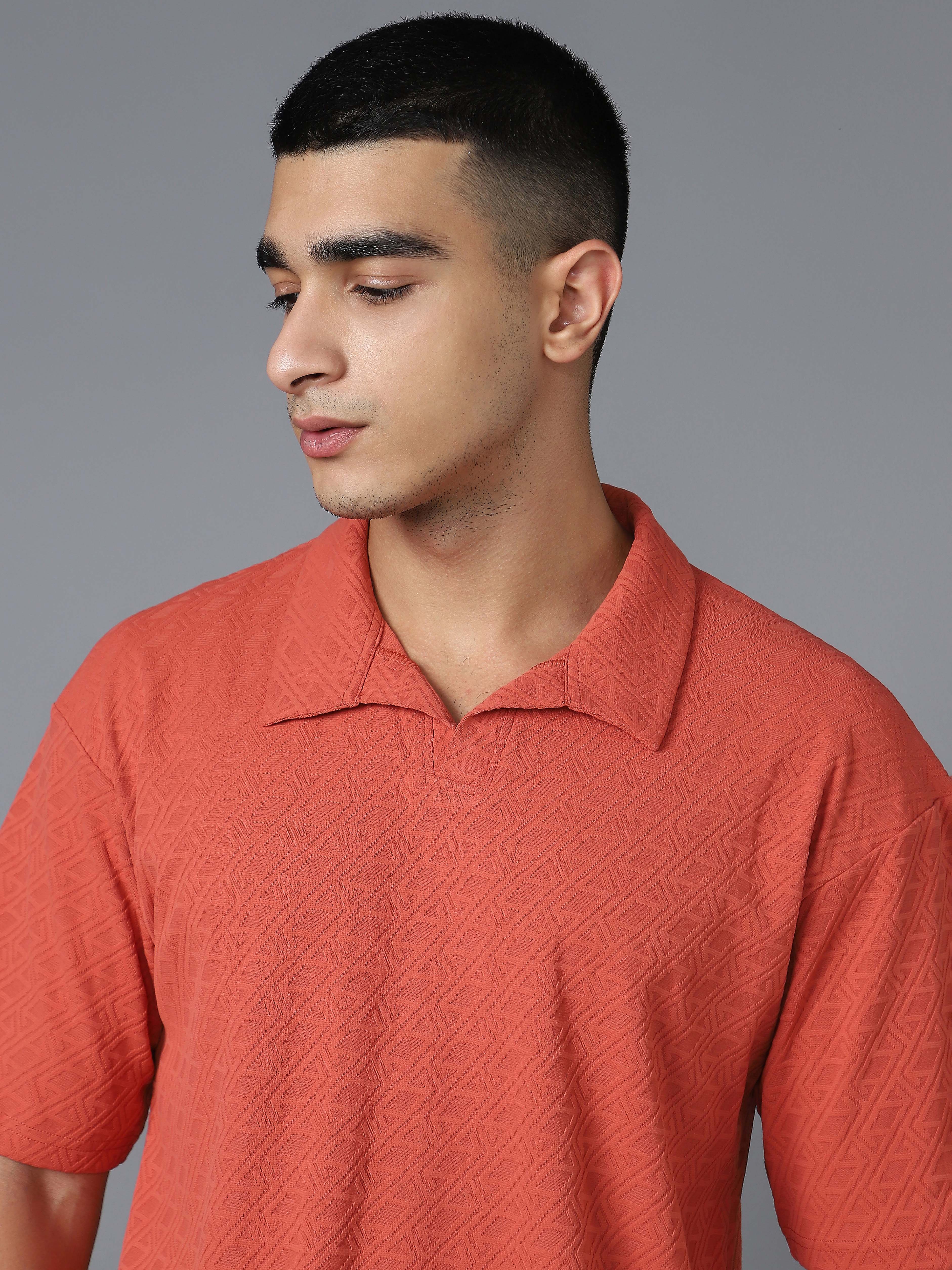 Men Textured Oversized Polo Sports T-shirt with COTFLEX - Image 7