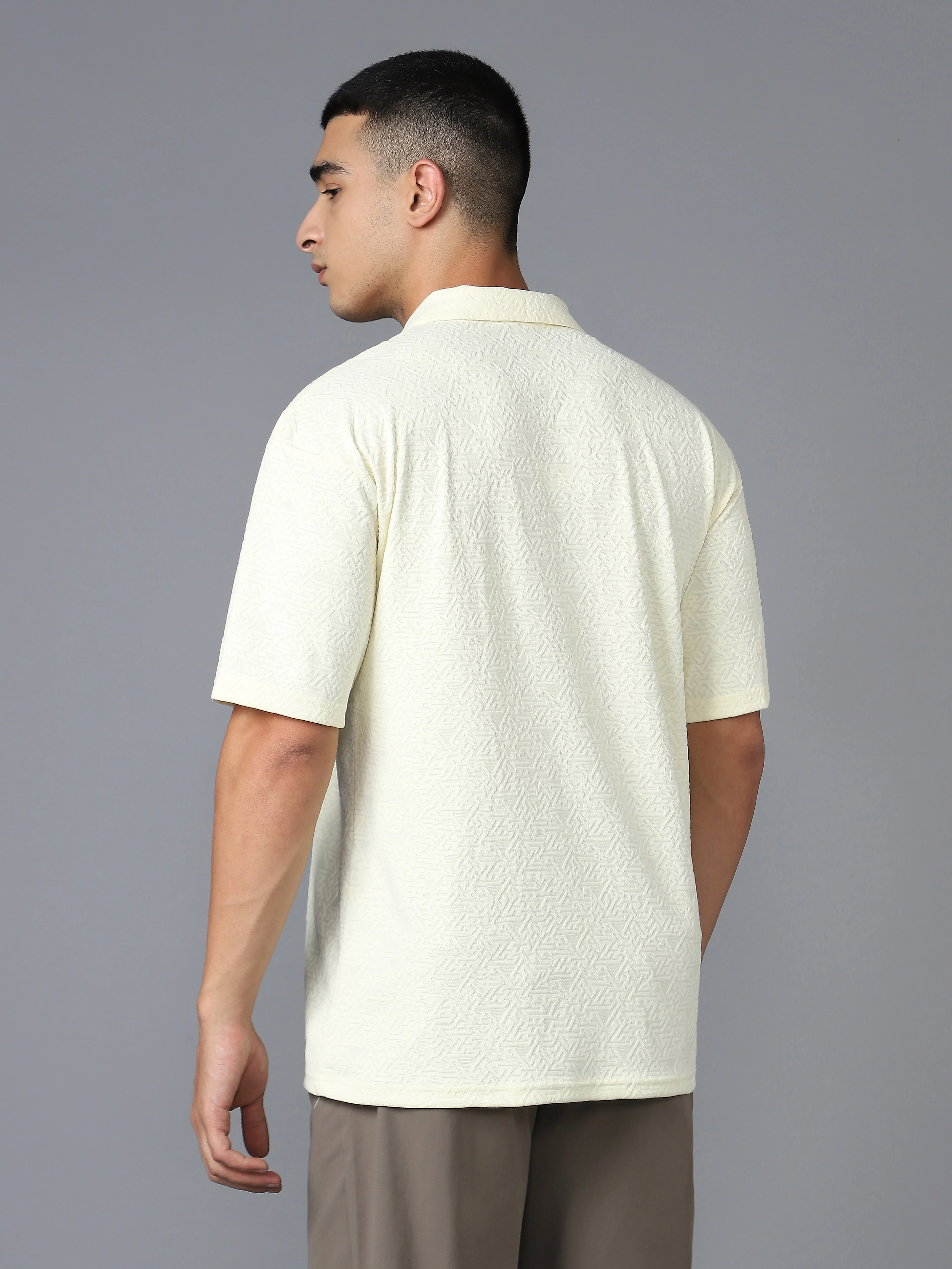 Men Textured Oversized Polo Sports T-shirt with COTFLEX - Image 2