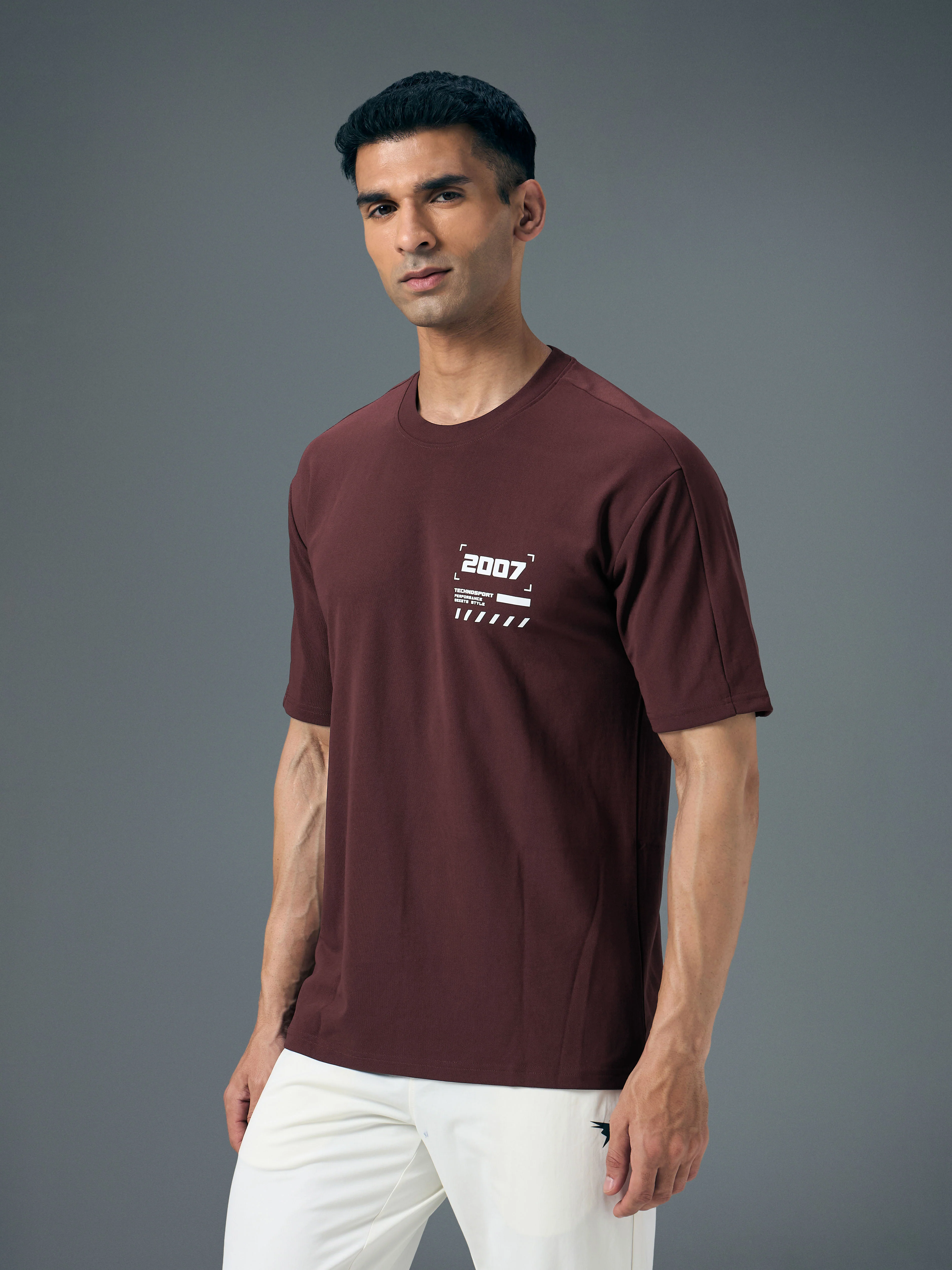 Men Typography Printed Oversized Round Neck Sports T-shirt with MATPIQ - Image 4