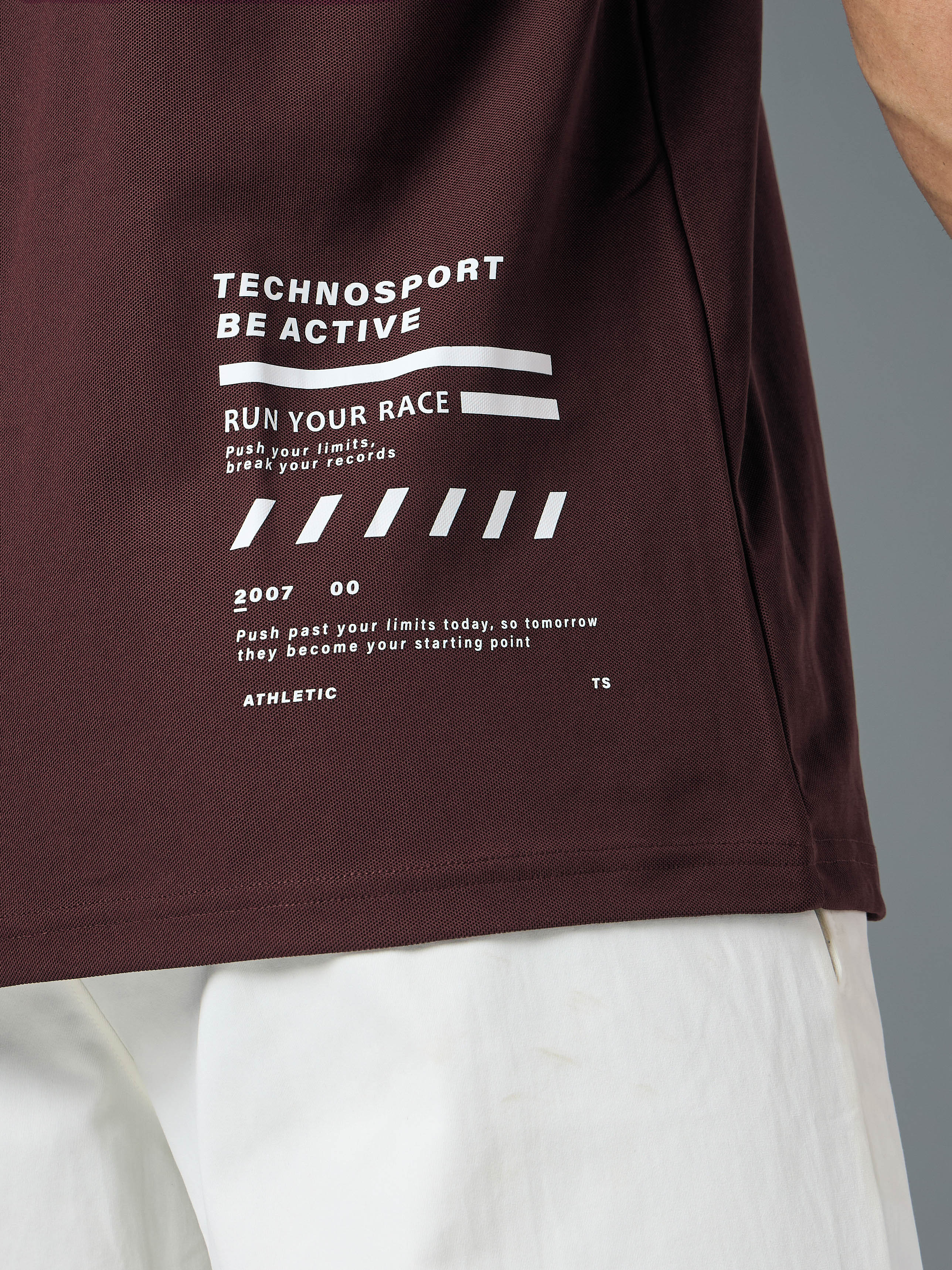 Men Typography Printed Oversized Round Neck Sports T-shirt with MATPIQ - Image 5