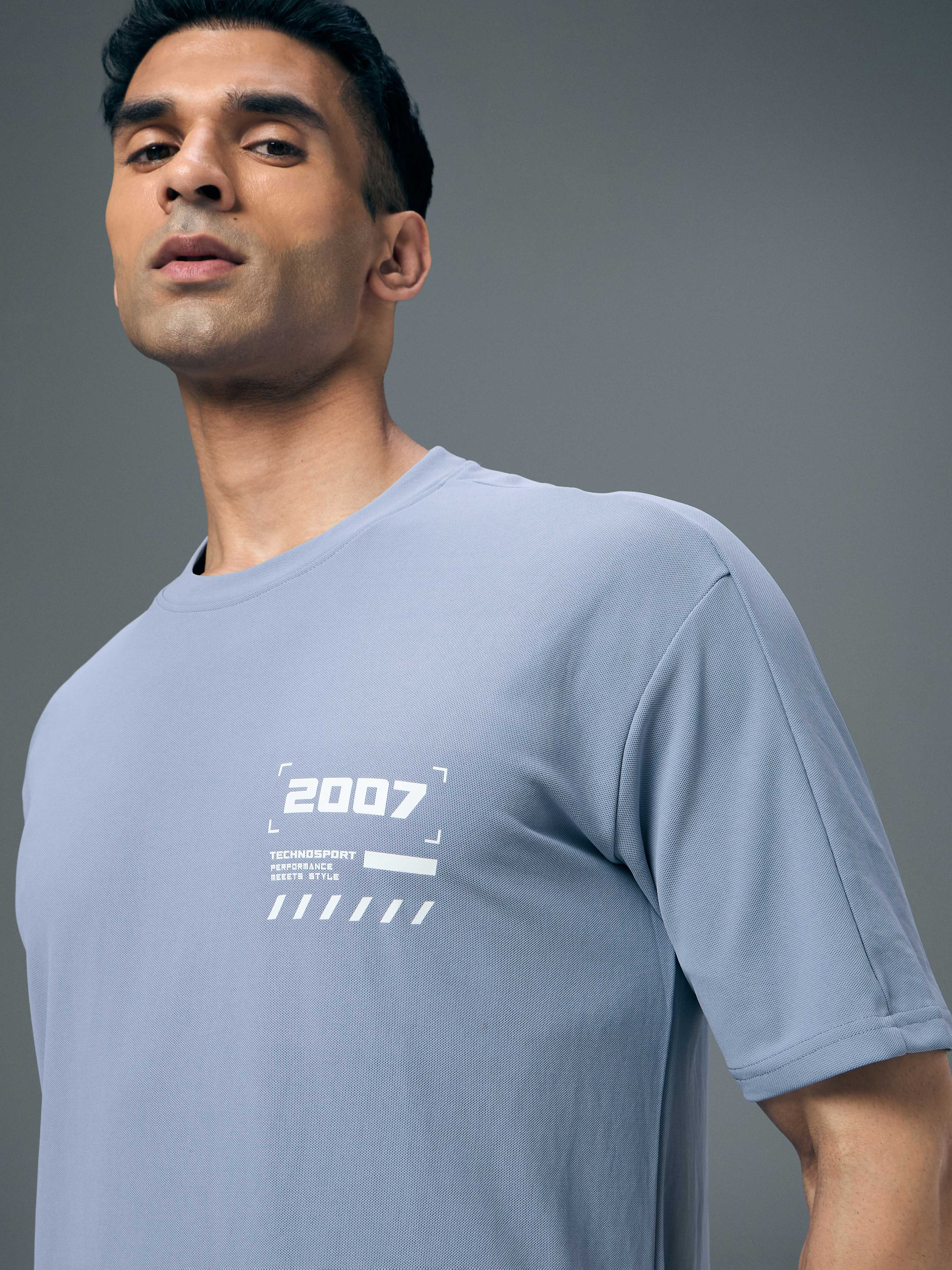 Men Typography Printed Oversized Round Neck Sports T-shirt with MATPIQ - Image 6