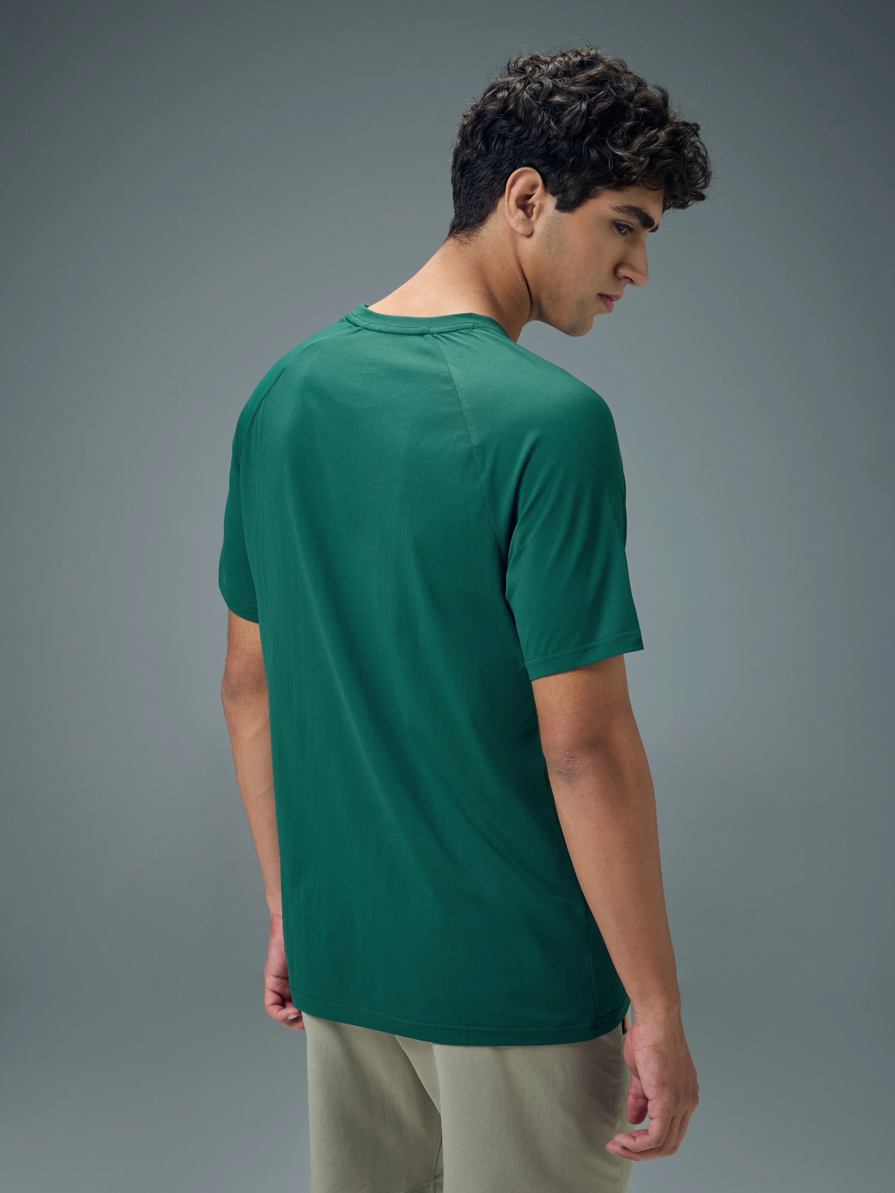 Men Typography Printed Slim Fit Round Neck Sports T-shirt with COTFLEX - Image 3