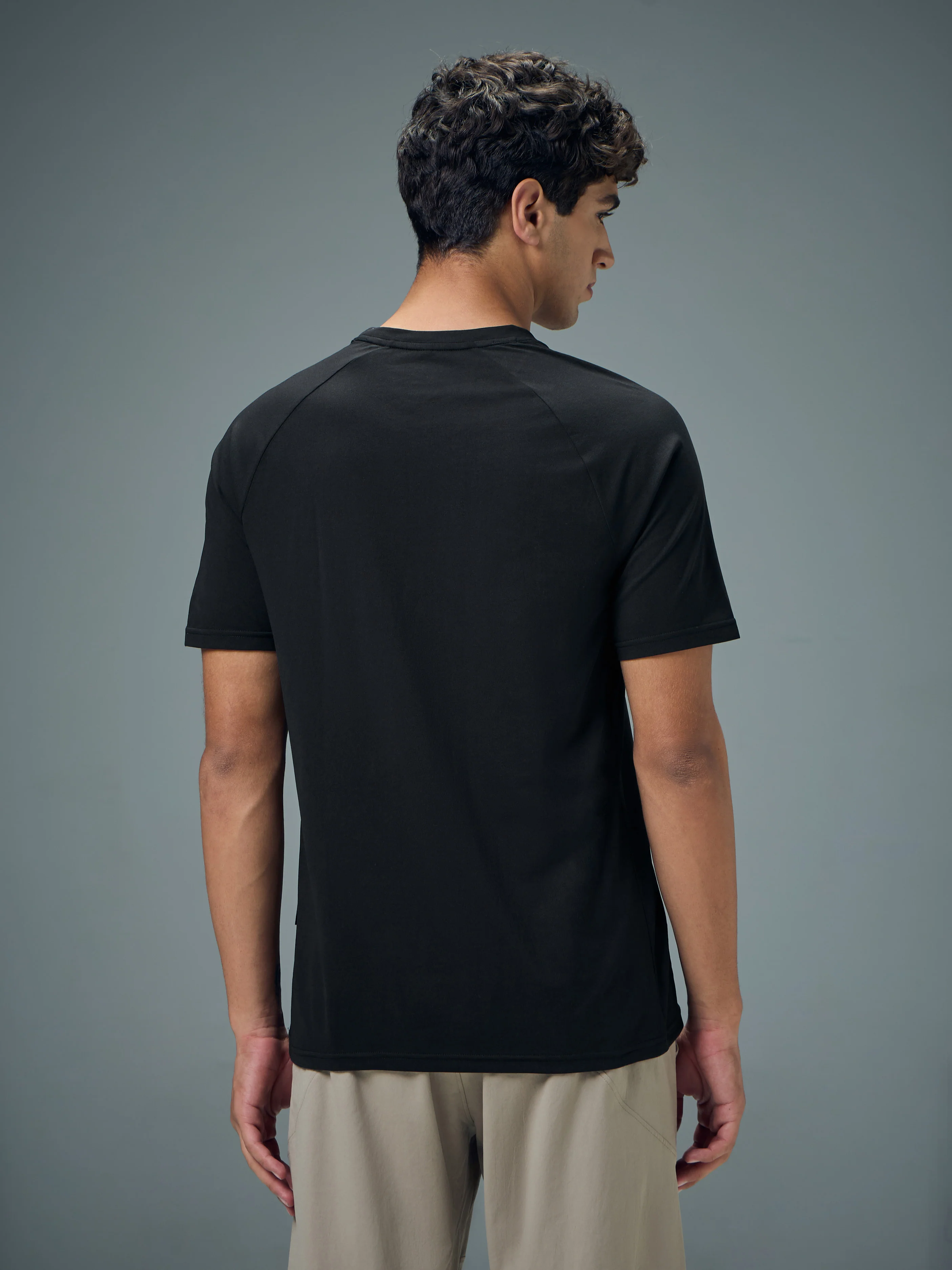 Men Typography Printed Slim Fit Round Neck Sports T-shirt with COTFLEX - Image 3