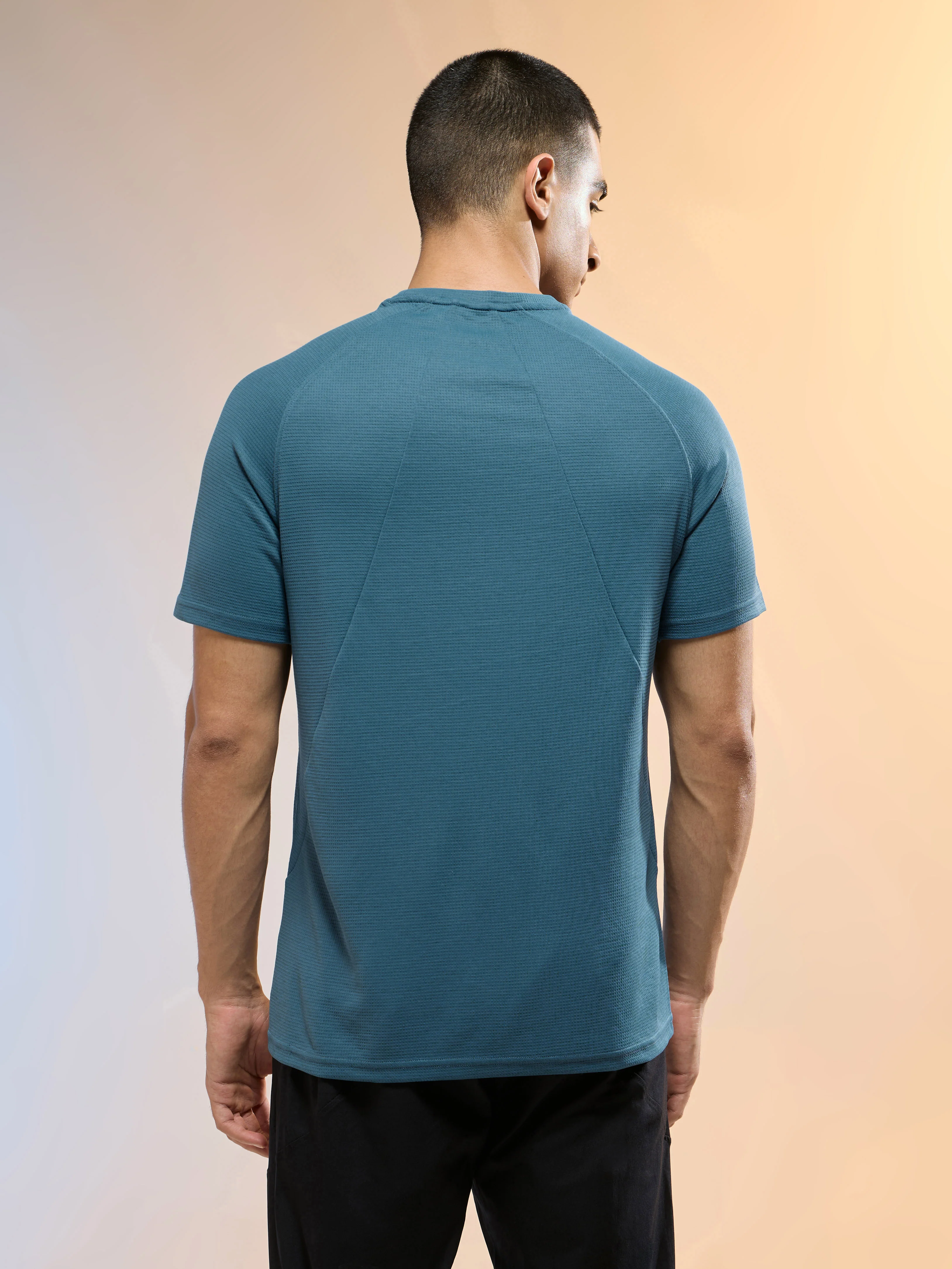 Men Typography Printed Slim Fit Round Neck Sports T-shirt with TECHNOCOOL+ - Image 3
