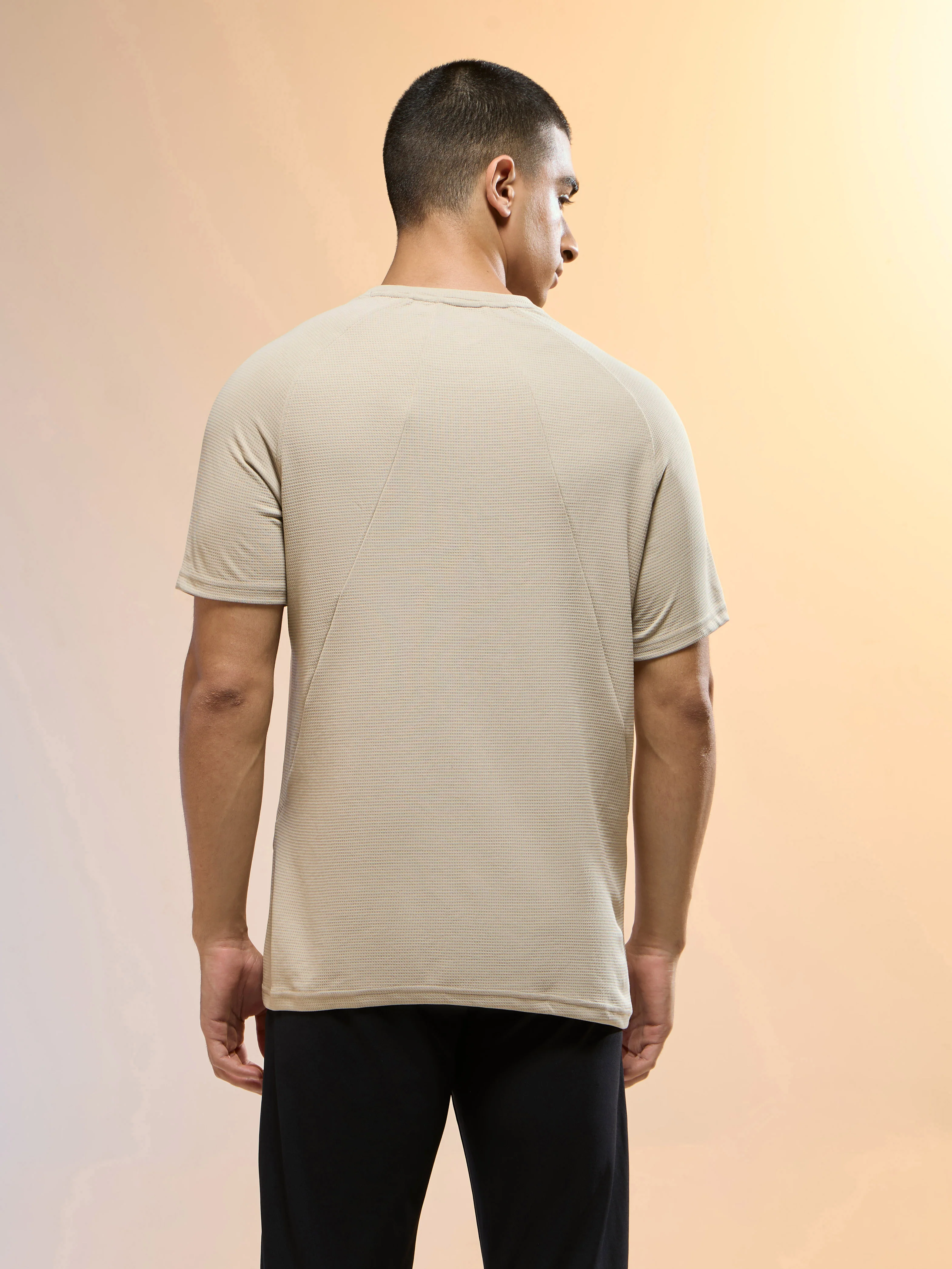 Men Typography Printed Slim Fit Round Neck Sports T-shirt with TECHNOCOOL+ - Image 3