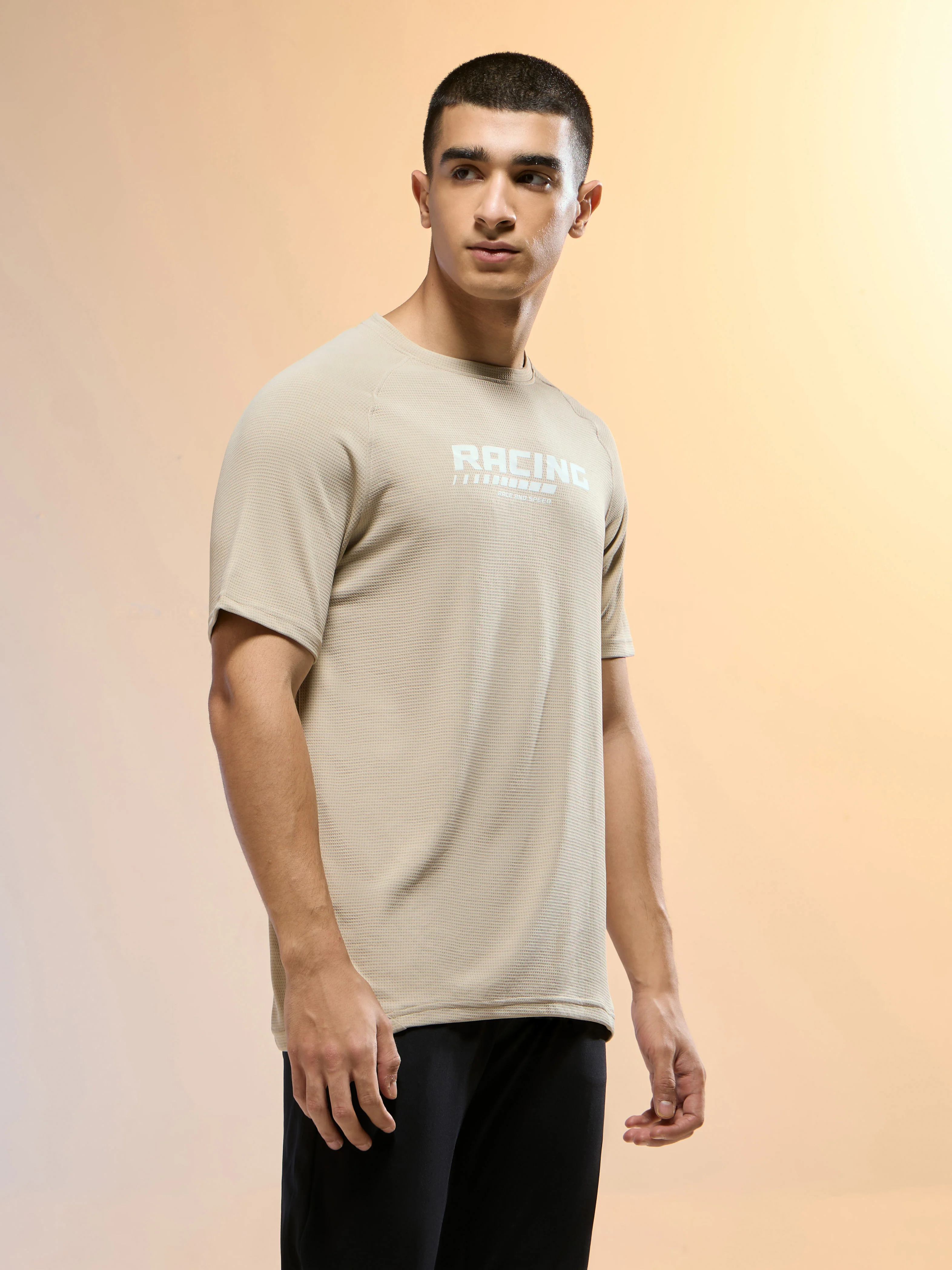 Men Typography Printed Slim Fit Round Neck Sports T-shirt with TECHNOCOOL+ - Image 4