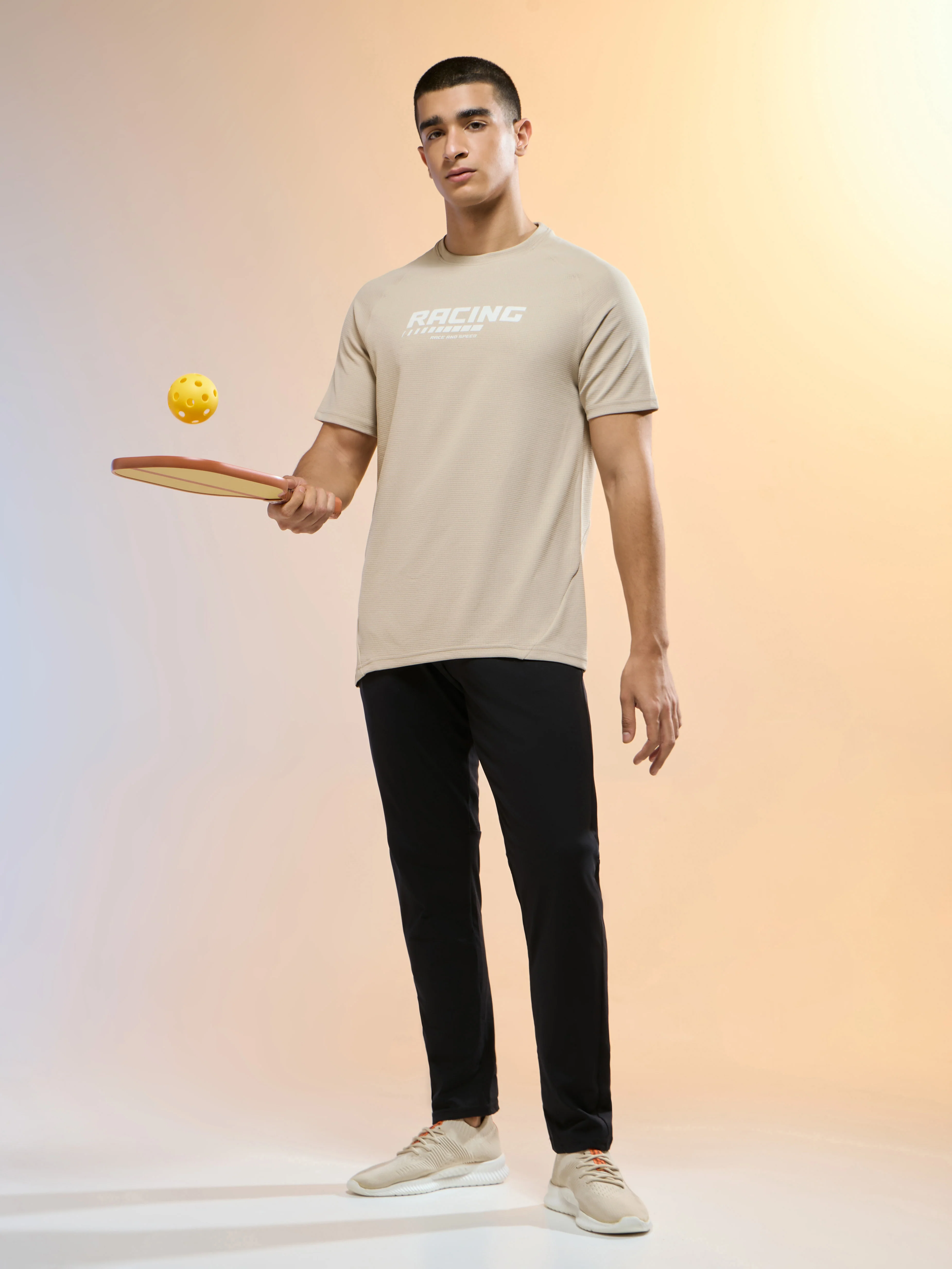 Men Typography Printed Slim Fit Round Neck Sports T-shirt with TECHNOCOOL+ - Image 5