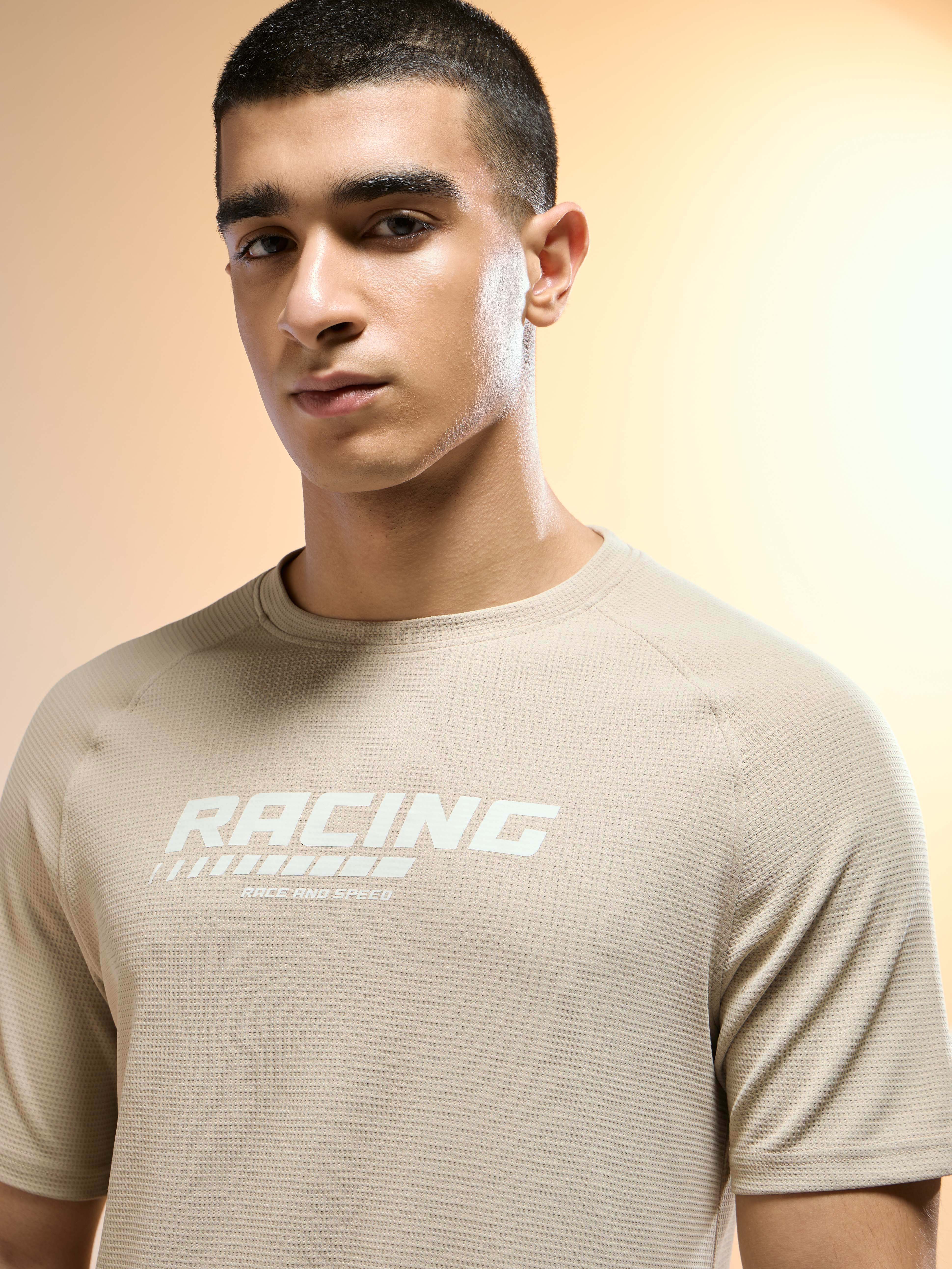 Men Typography Printed Slim Fit Round Neck Sports T-shirt with TECHNOCOOL+ - Image 6