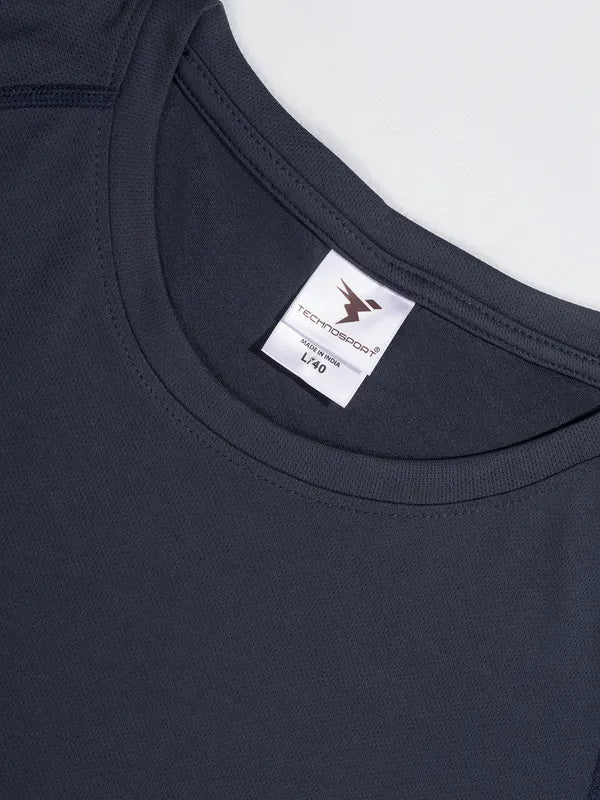 Men Solid Slim Fit Crew Neck T-shirt with TECHNO COOL - Image 6