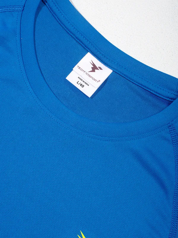 Men Solid Slim Fit Crew Neck T-shirt with TECHNO COOL - Image 6