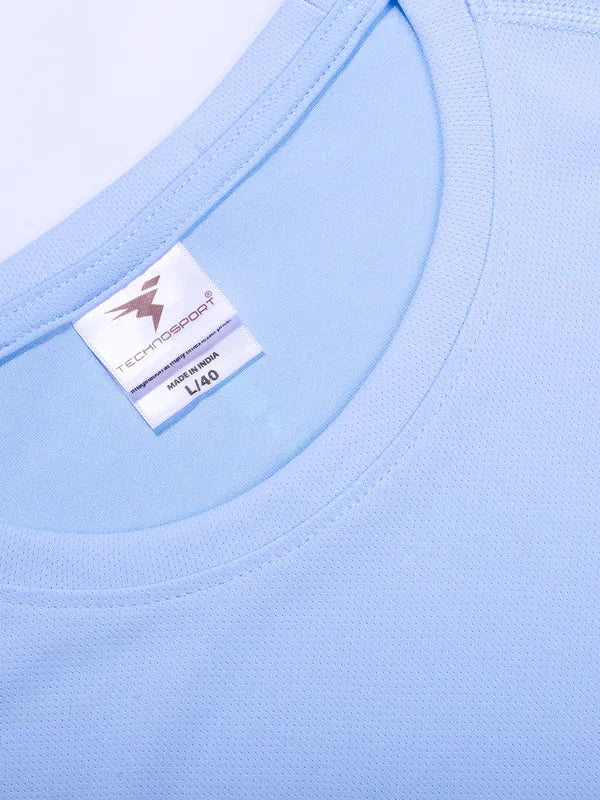 Men Solid Slim Fit Crew Neck T-shirt with TECHNO COOL - Image 6