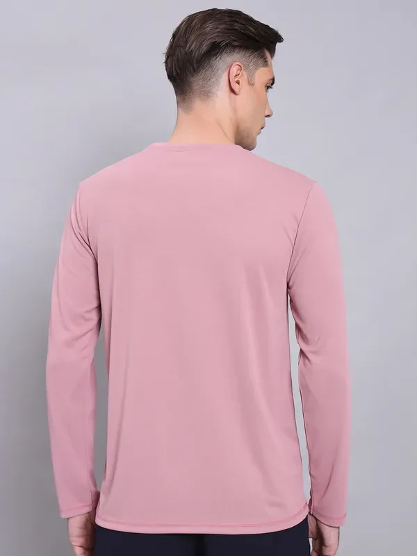 Men Solid Slim Fit Crew Neck T-shirt with TECHNO COOL+ - Image 3