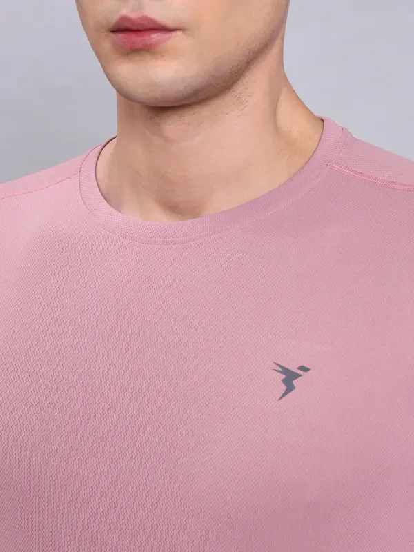 Men Solid Slim Fit Crew Neck T-shirt with TECHNO COOL+ - Image 5