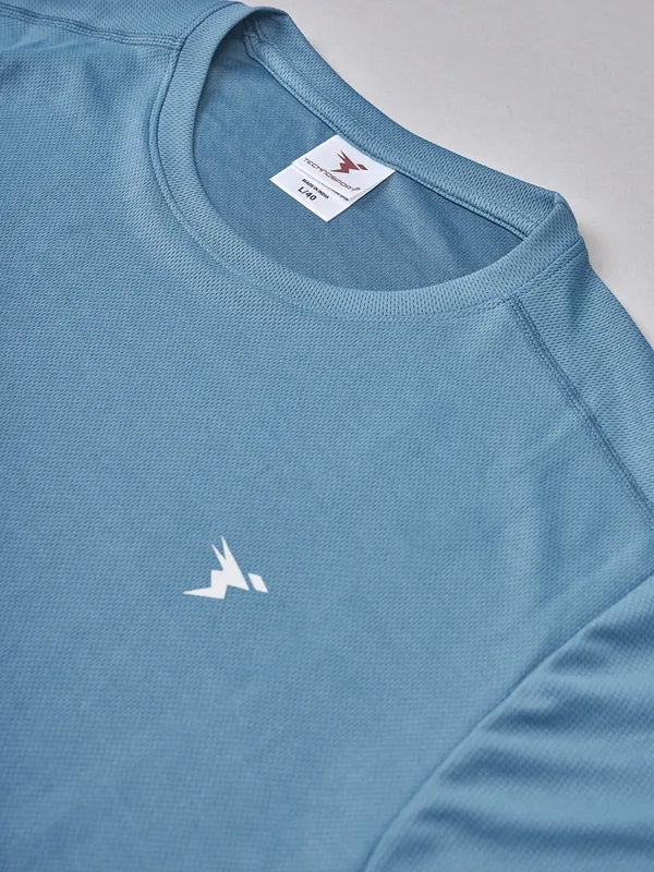 Men Solid Slim Fit Crew Neck T-shirt with TECHNO COOL+ - Image 6