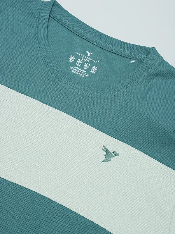 Men Colorblock Slim Fit Crew Neck T-shirt with TECHNOLITE - Image 6