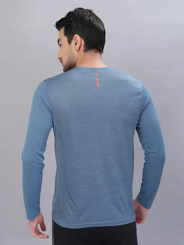 Men Melange Slim Fit Crew Neck T-shirt with DOUBLE COOL - Image 4