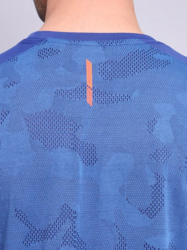 Men Jacquard Slim Fit Crew Neck T-shirt with VENTMESH - Image 6