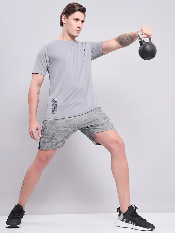 Men Self Design Slim Fit Crew Neck T-shirt with VENTMESH - Image 5