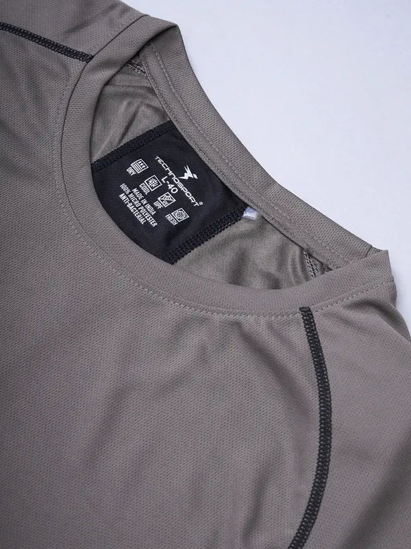 Men Printed Regular Fit Crew Neck T-shirt with TECHNO COOL+ - Image 8